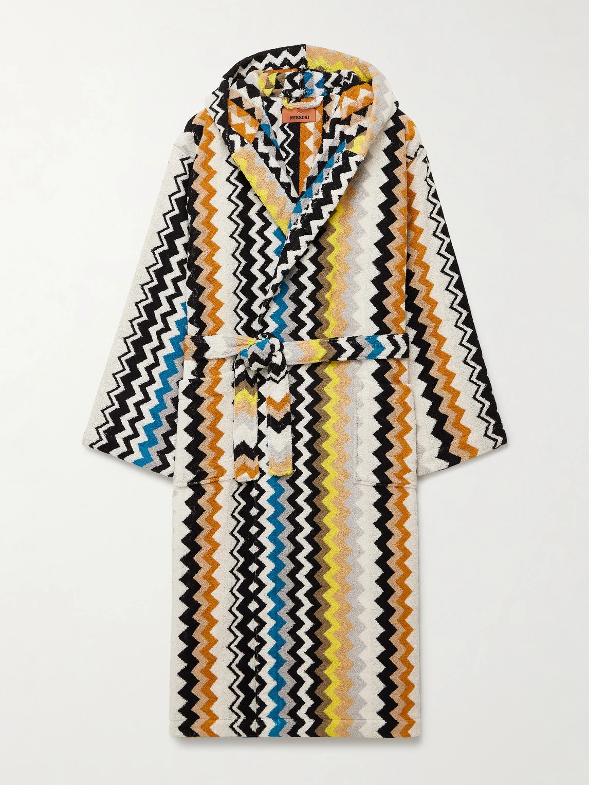 Curt Striped Cotton-Terry Jacquard Hooded Robe - 1