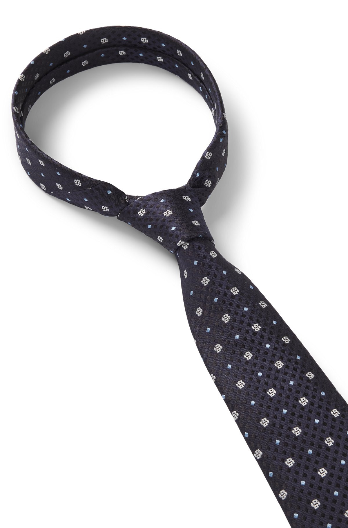 SILK TIE WITH JACQUARD DOUBLE B MONOGRAMS - 6