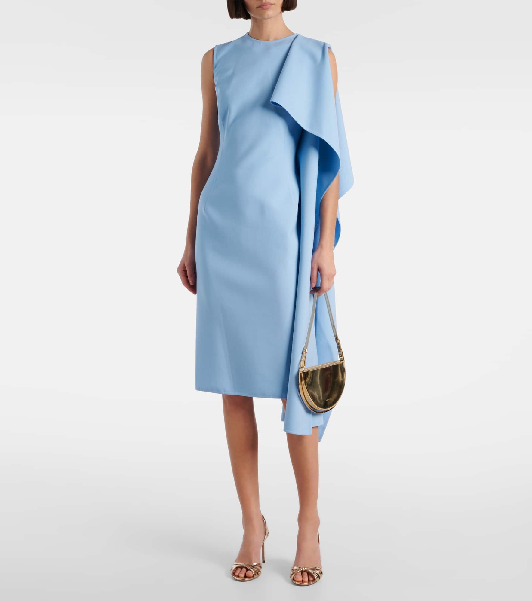 Ruffled wool-blend midi dress - 2