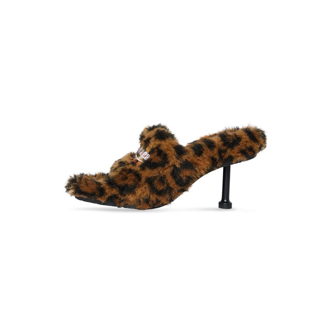 Women's Furry 80mm Sandal in Beige - 4