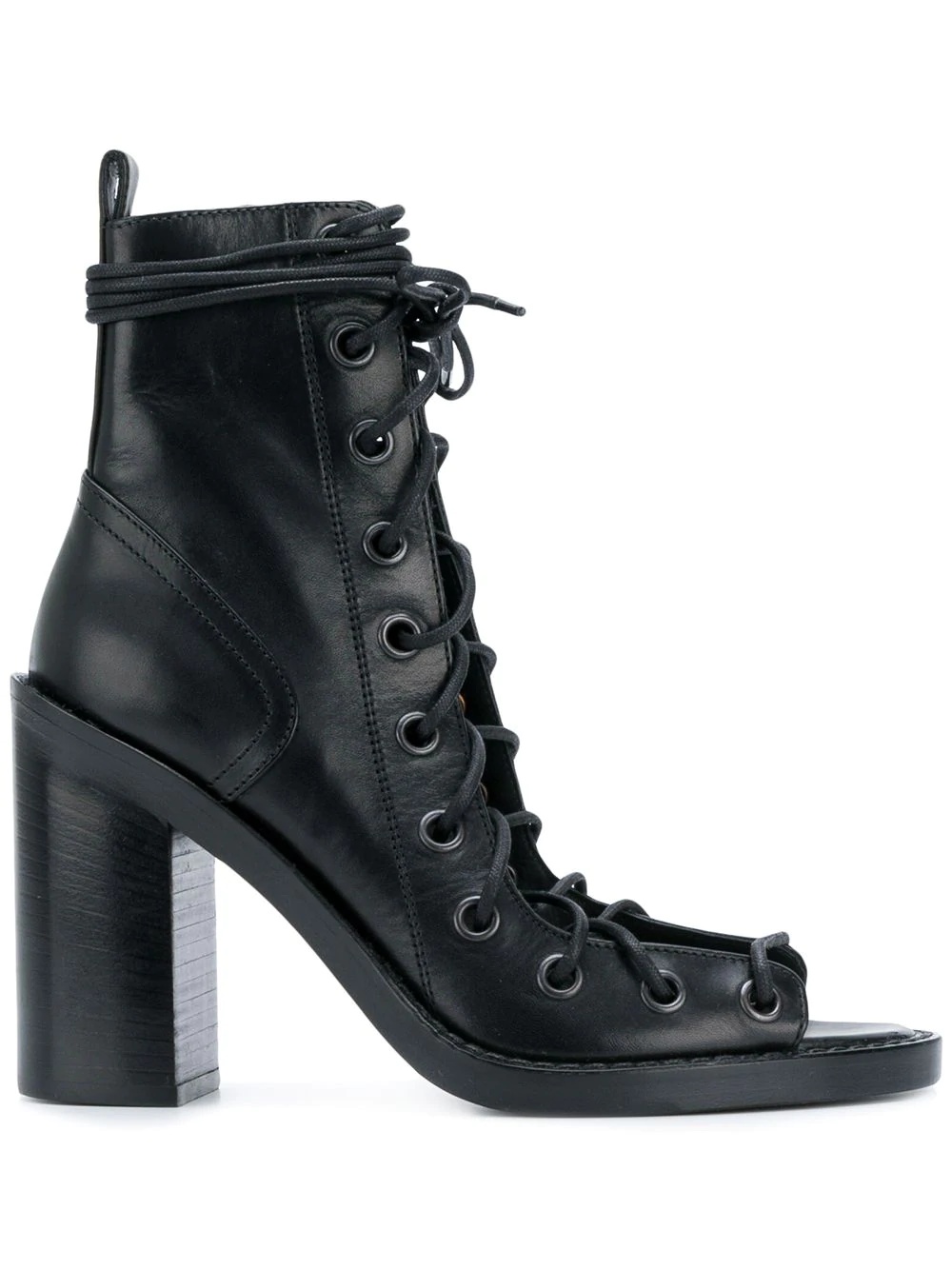 open lace-up ankle boots - 1