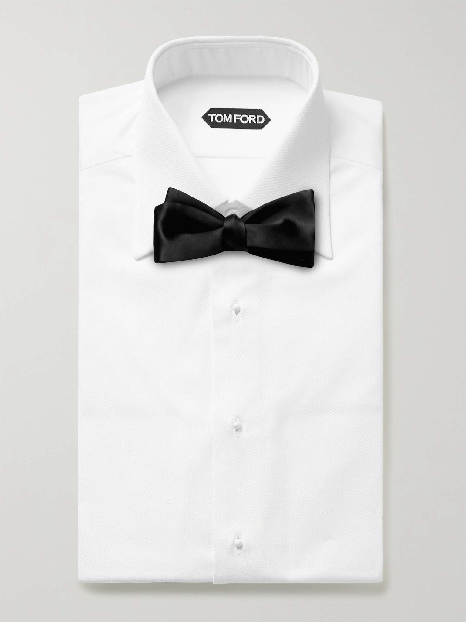 White Slim-Fit Bib-Front Double-Cuff Cotton Tuxedo Shirt - 5