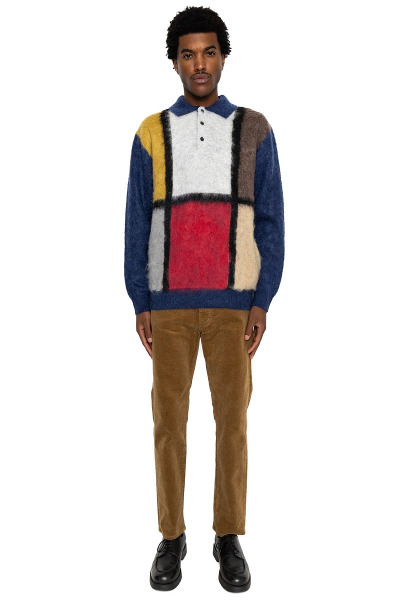 Knit Polo Shaggy 9G - Blue 2
