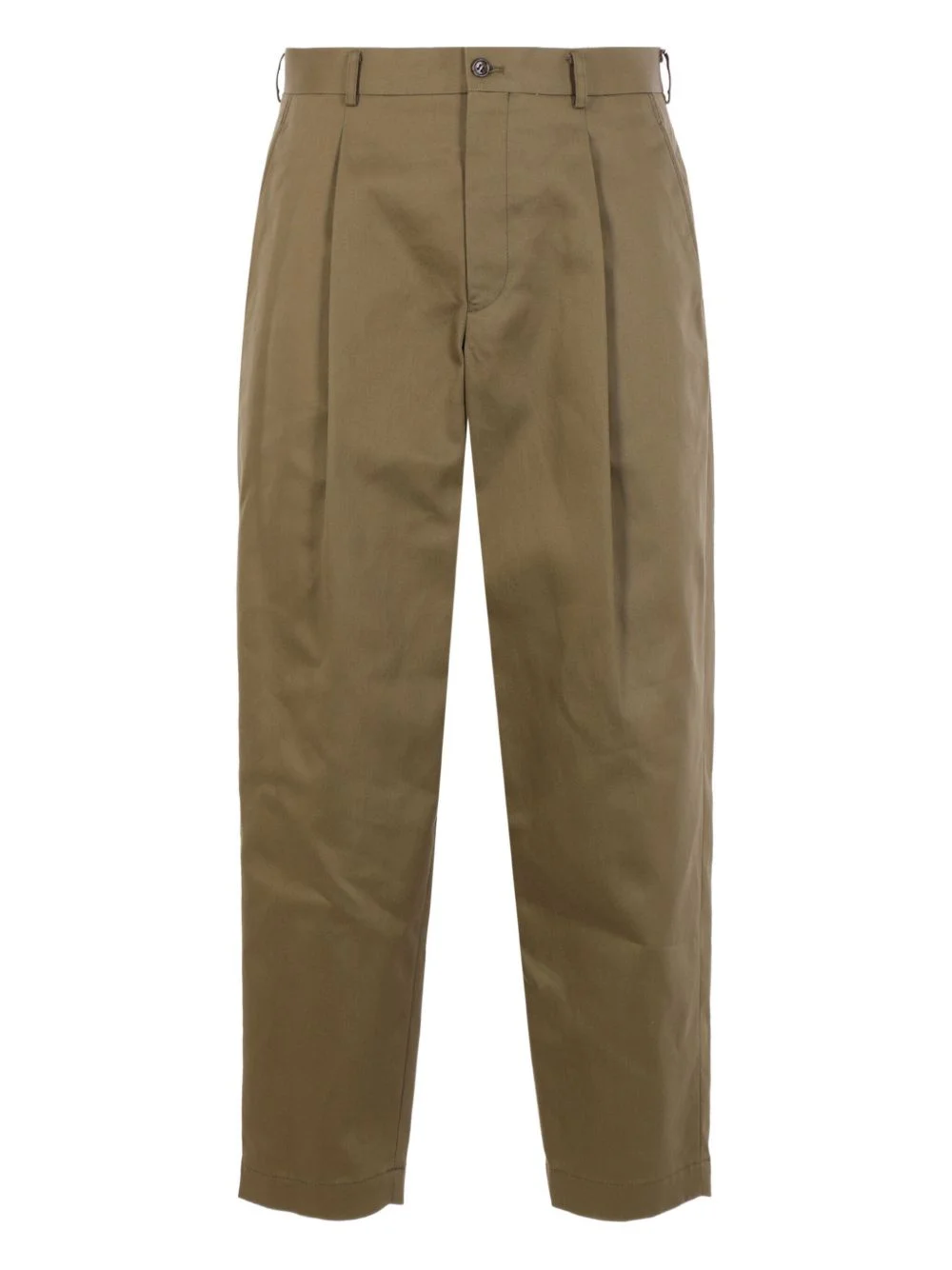 pleated straight-leg trousers - 1
