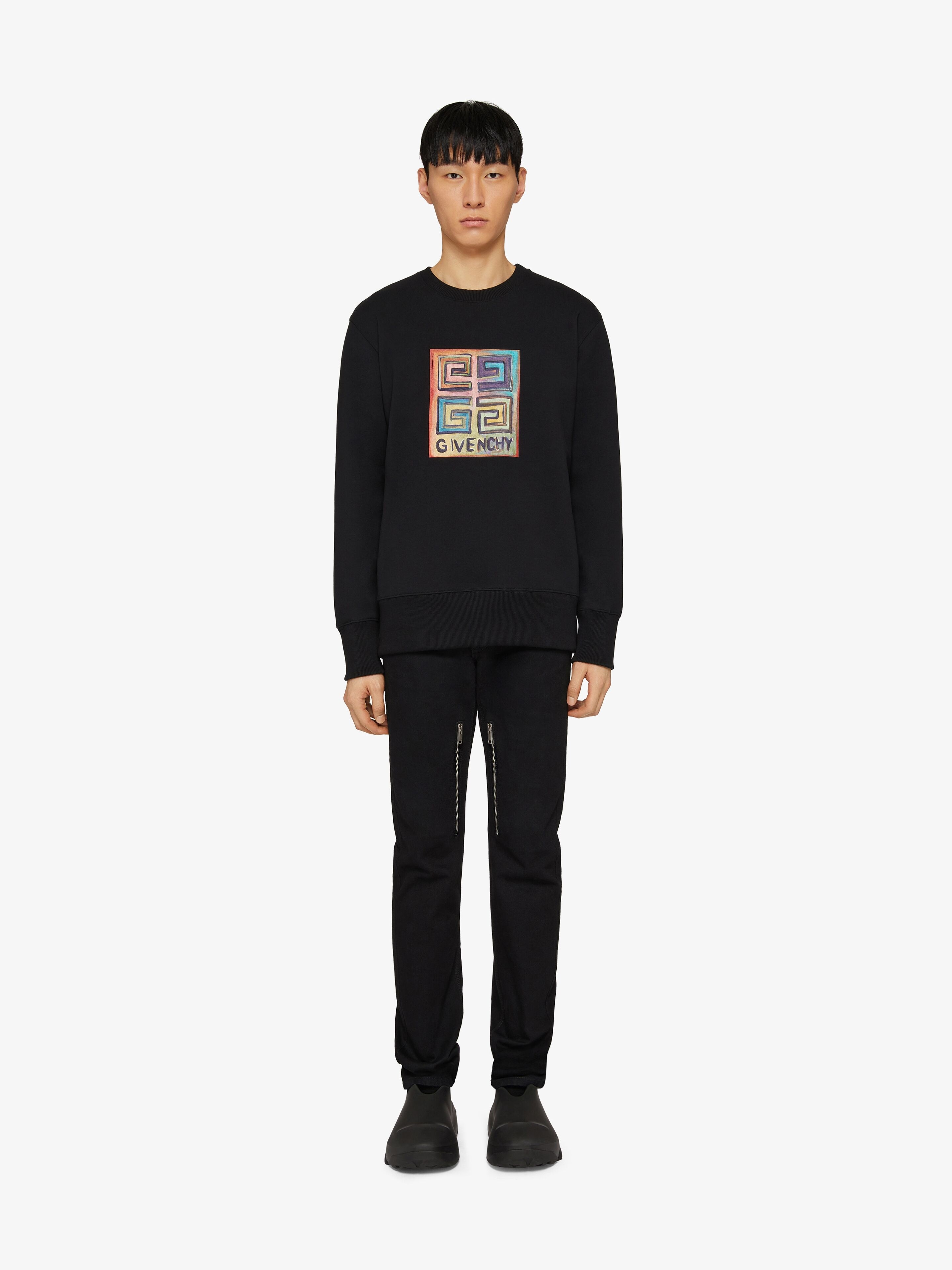 SLIM FIT SWEATSHIRT IN FELPA WITH 4G SUN PRINT - 2