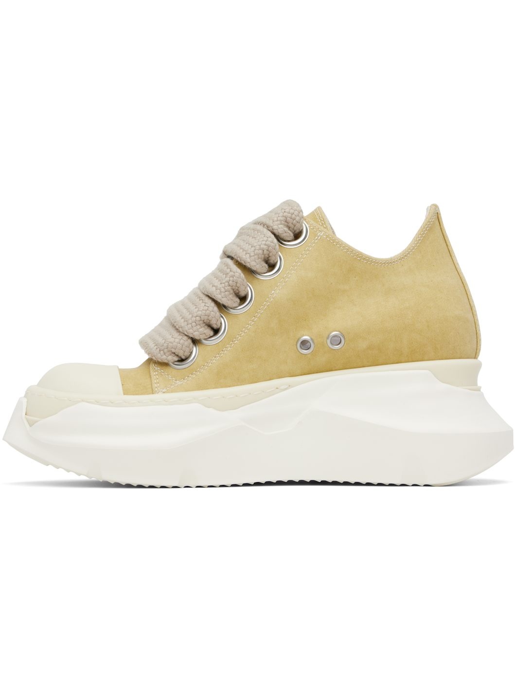 Beige Hollywood Jumbo Laces Abstract Low Sneak Sneakers - 3