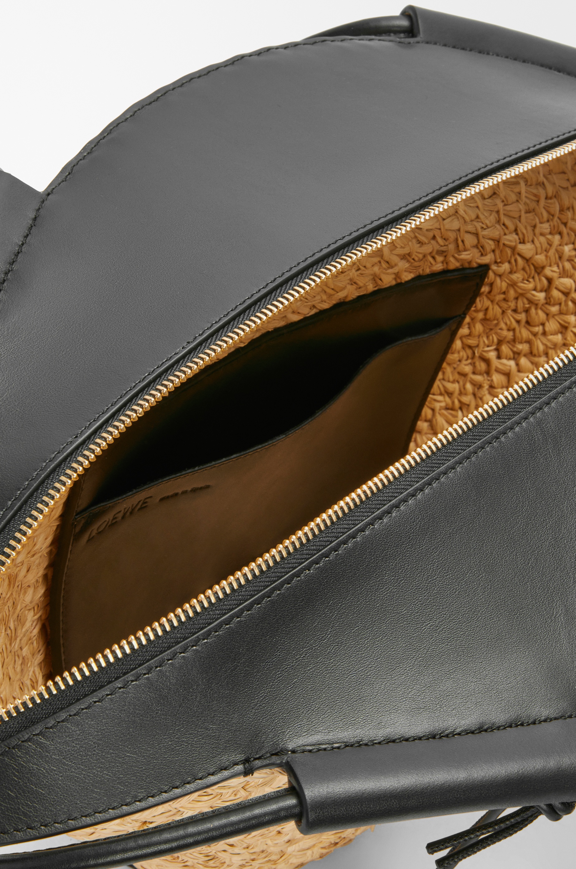 Small Paseo basket in raffia and nappa calfskin 7