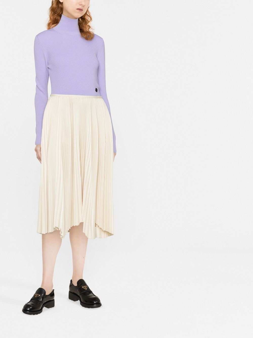 logo-plaque ribbed-knit top - 2