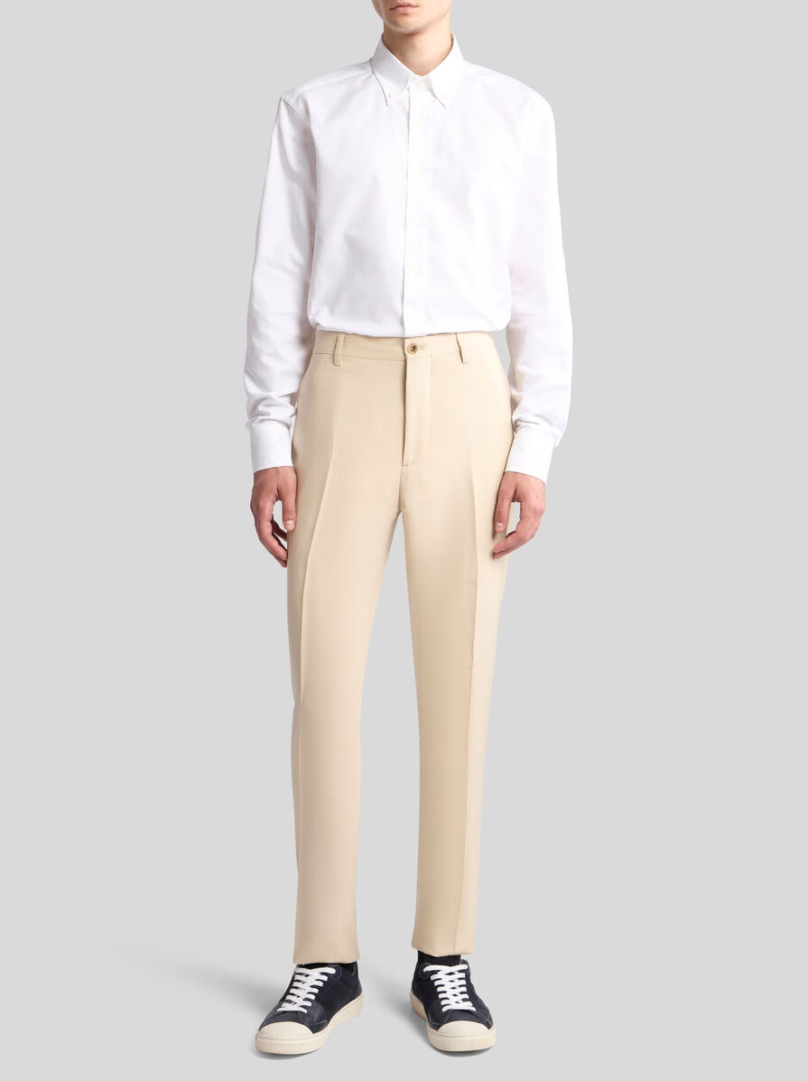 WOOL TWILL TROUSERS - 4