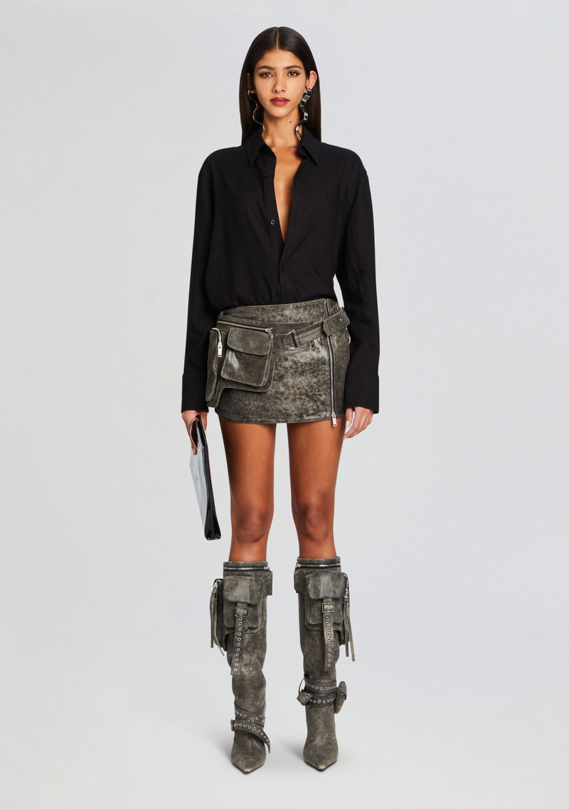 RETROFÊTE LANGELY LEATHER SKIRT outlook