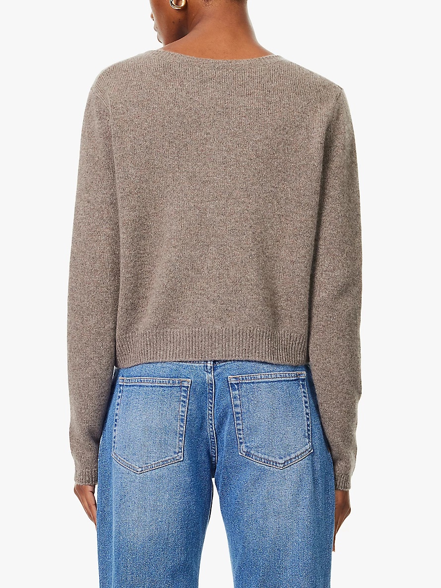 Clara round-neck cashmere and wool-blend cardigan - 4