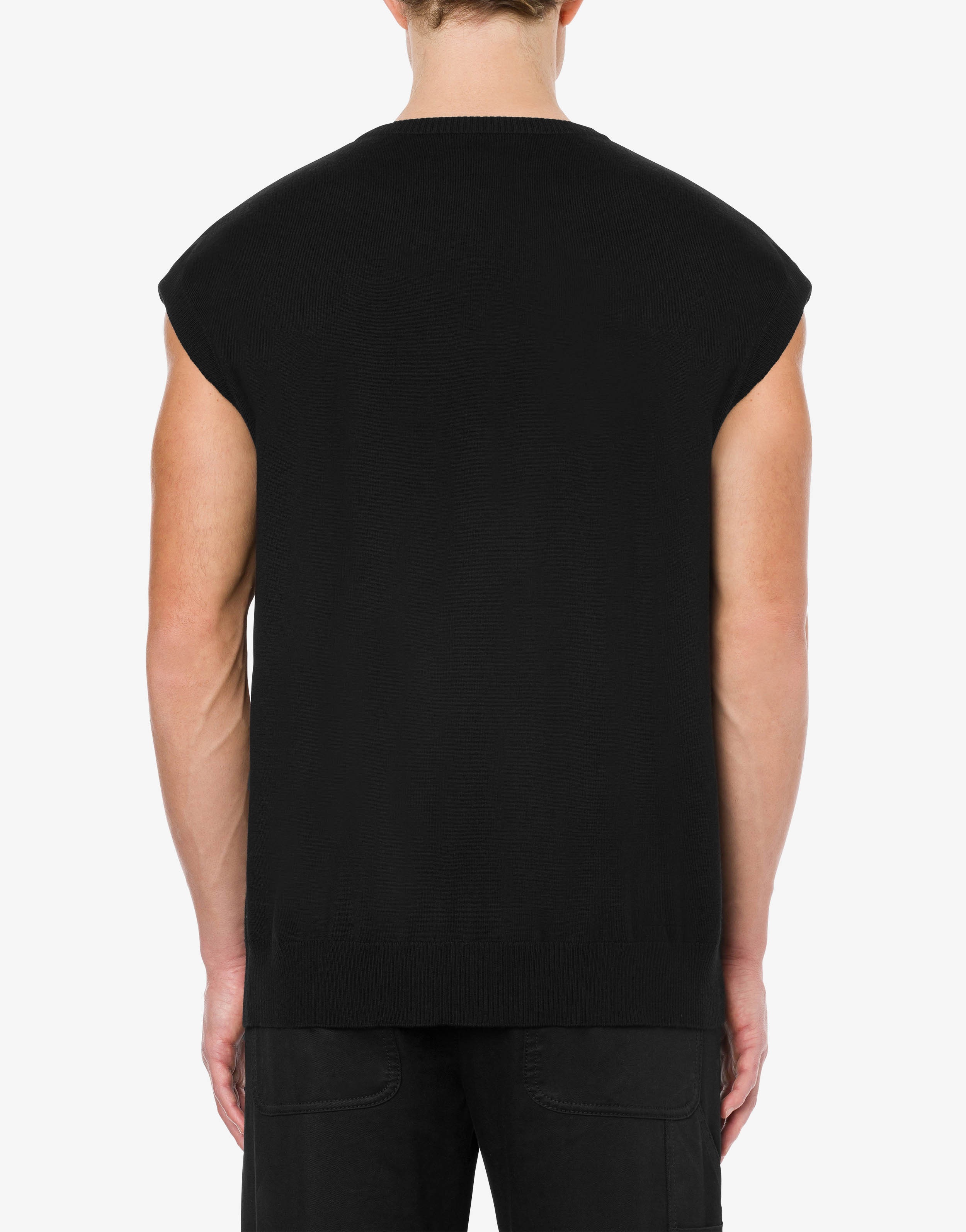 MOSCHINO VARSITY WOOL VEST - 3