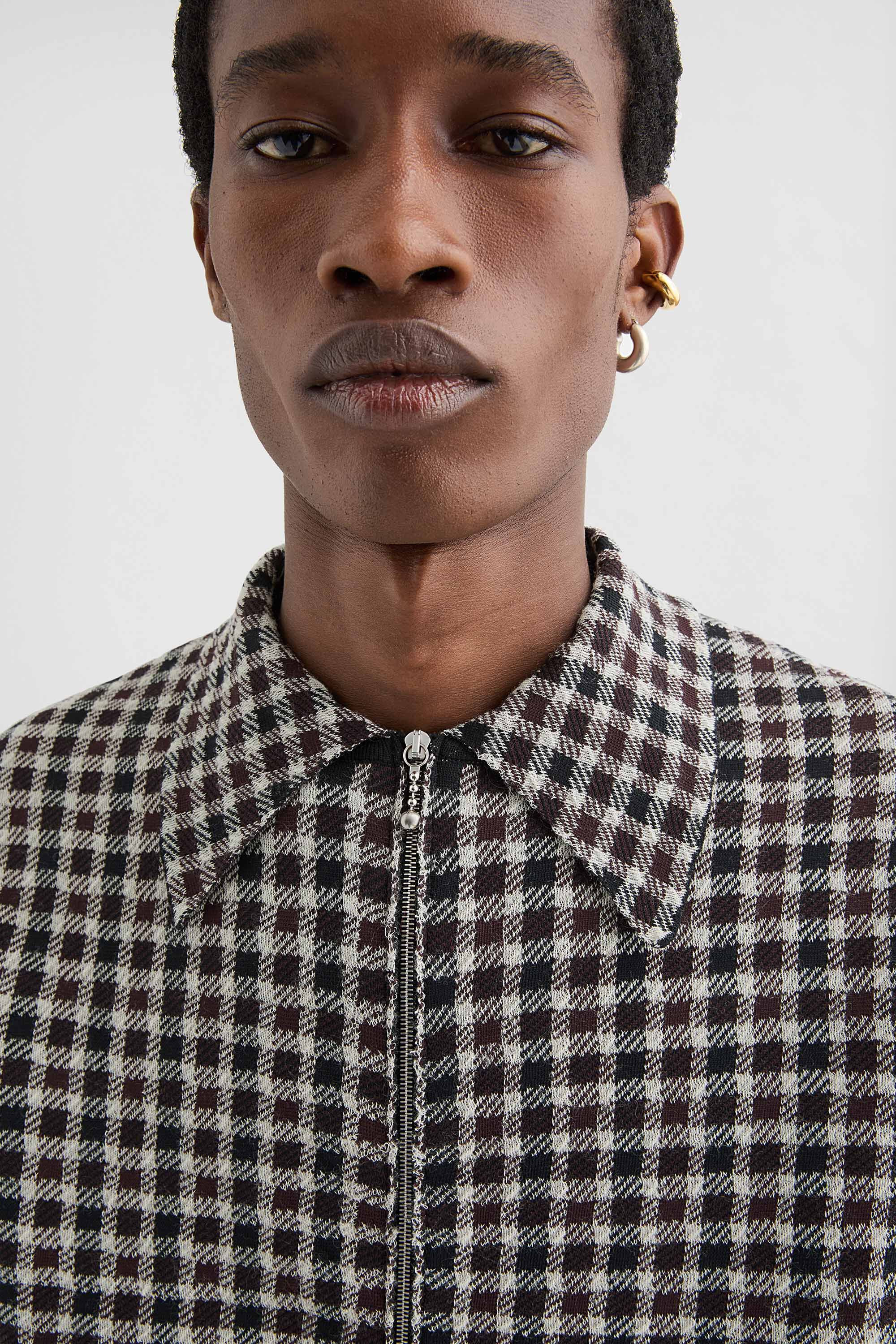 Wool Blend Zip-Up Shirt - 3