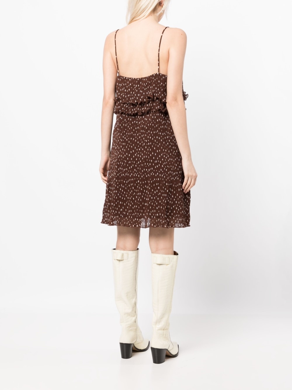 ruffle trim polka dot dress - 4