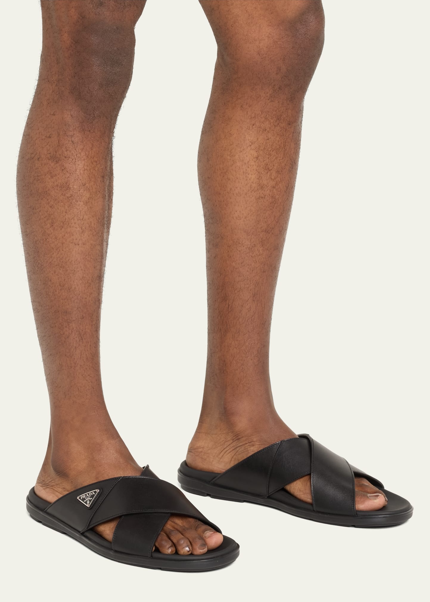 Men's Leather Crisscross Slide Sandals - 2