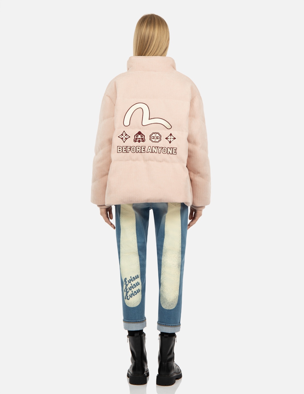 SEAGULL APPLIQUÉ CORDUROY DOWN JACKET - 5