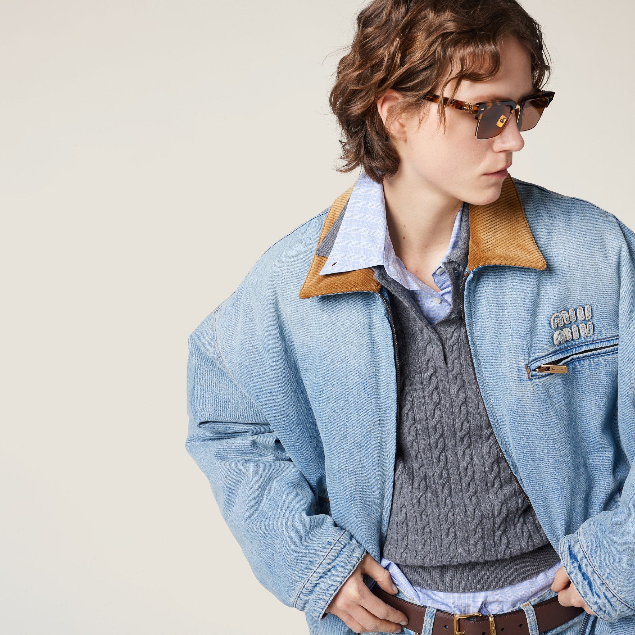 Denim jacket with velvet collar - 6
