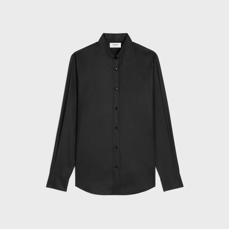 loose shirt with inverted collar in cotton poplin 1