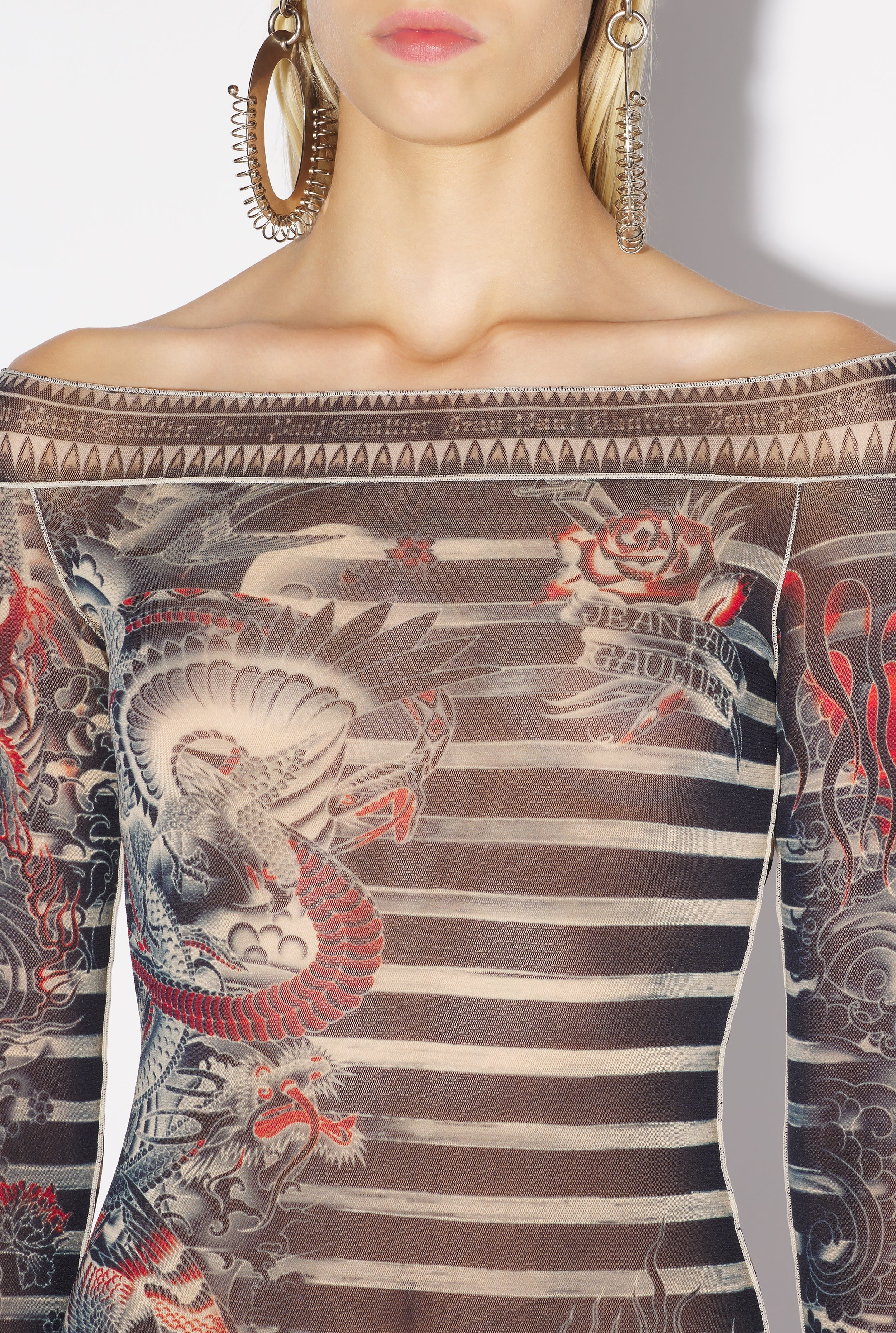 Jean Paul Gaultier THE LONG BLUE SAILOR TATTOO DRESS