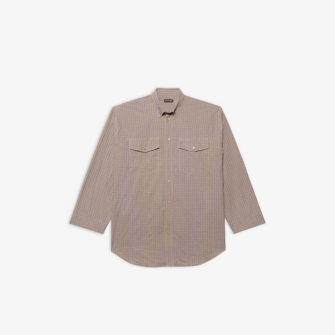 Oversize Button-down Shirt in Beige/black - 1