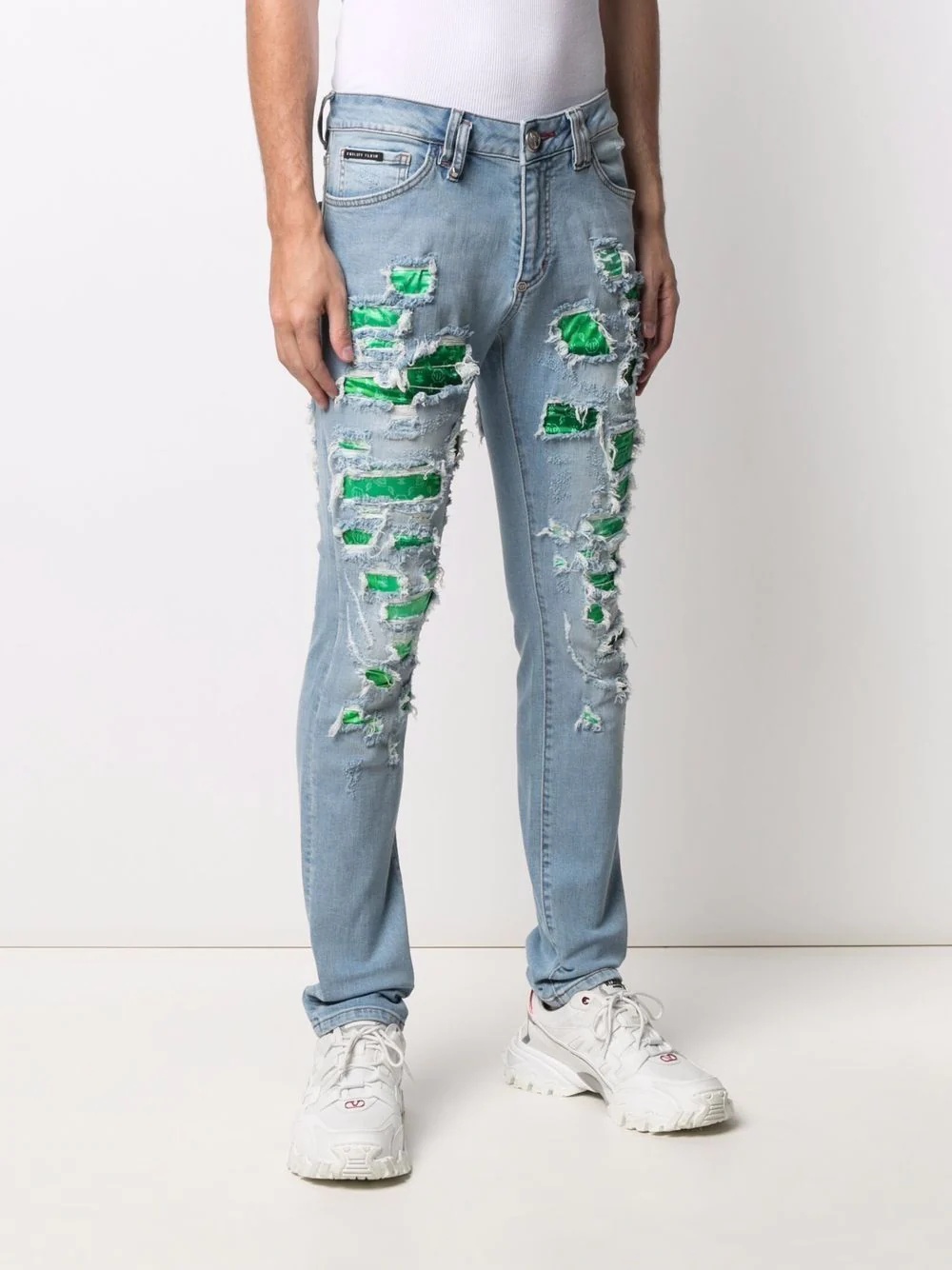 ripped-effect slim-fit jeans - 3