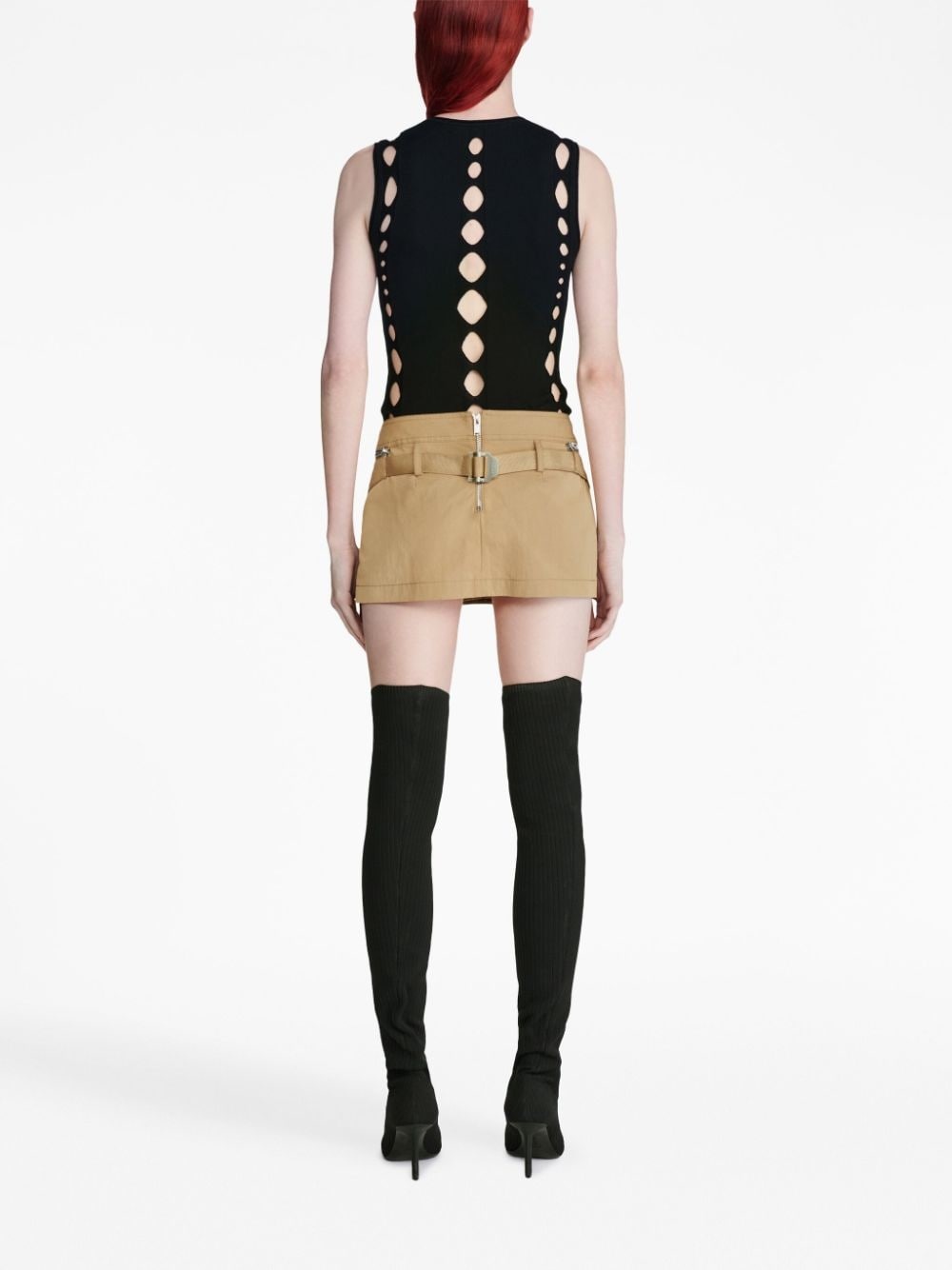 belted-waist mini skirt - 4
