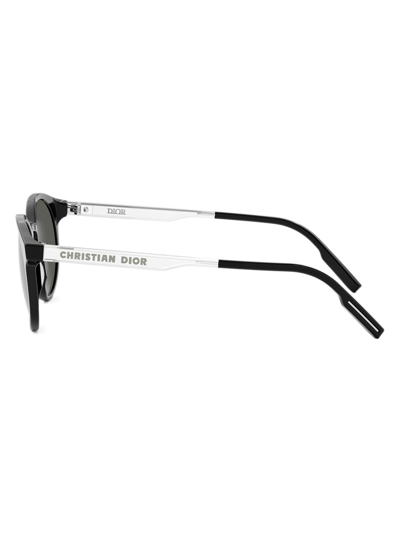 Men's DiorTag R1I 49MM Round Sunglasses - Silver Black Green 3