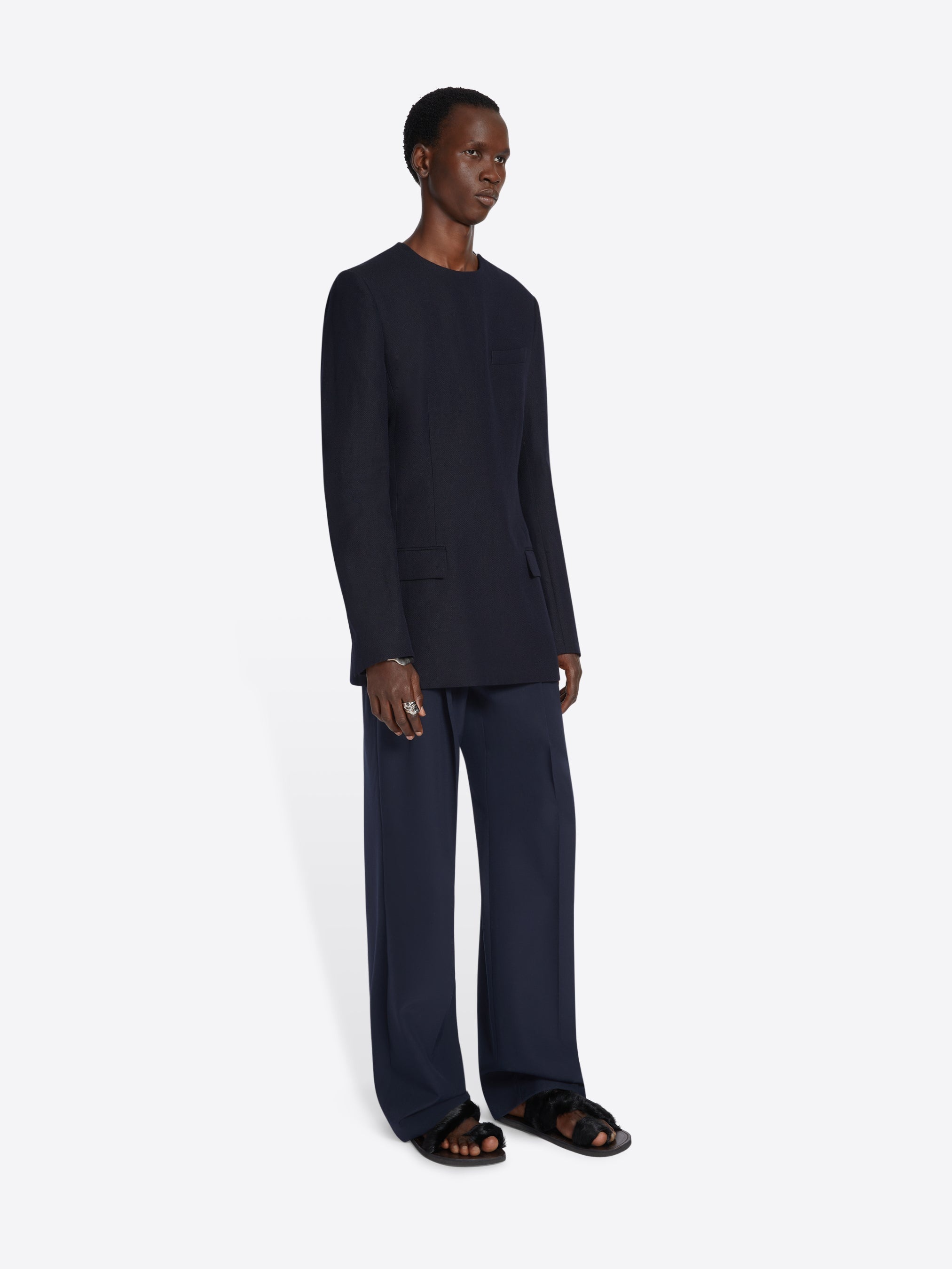 WOOL STRAIGHT PANTS - 3