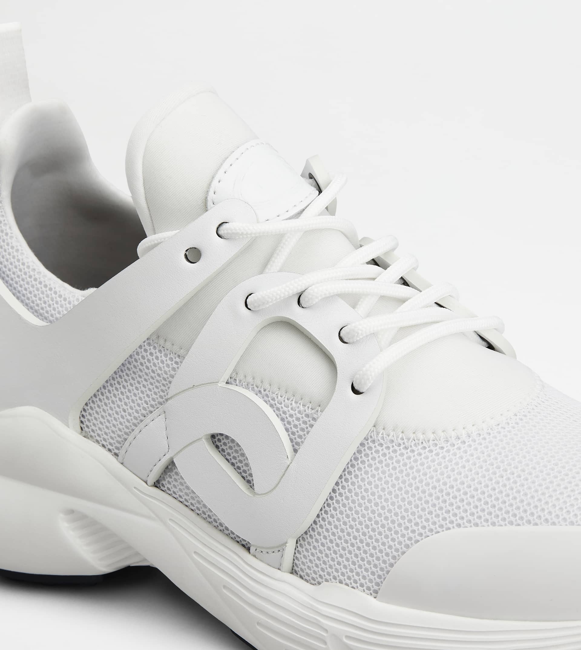 KATE SNEAKERS IN LEATHER AND TECHNICAL FABRIC - WHITE - 5