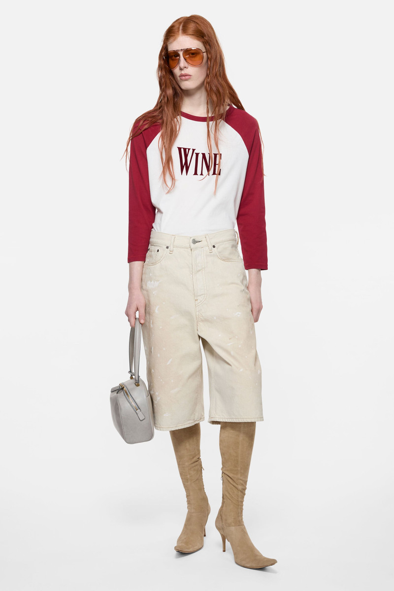 Acne Studios Stained denim shorts - White outlook
