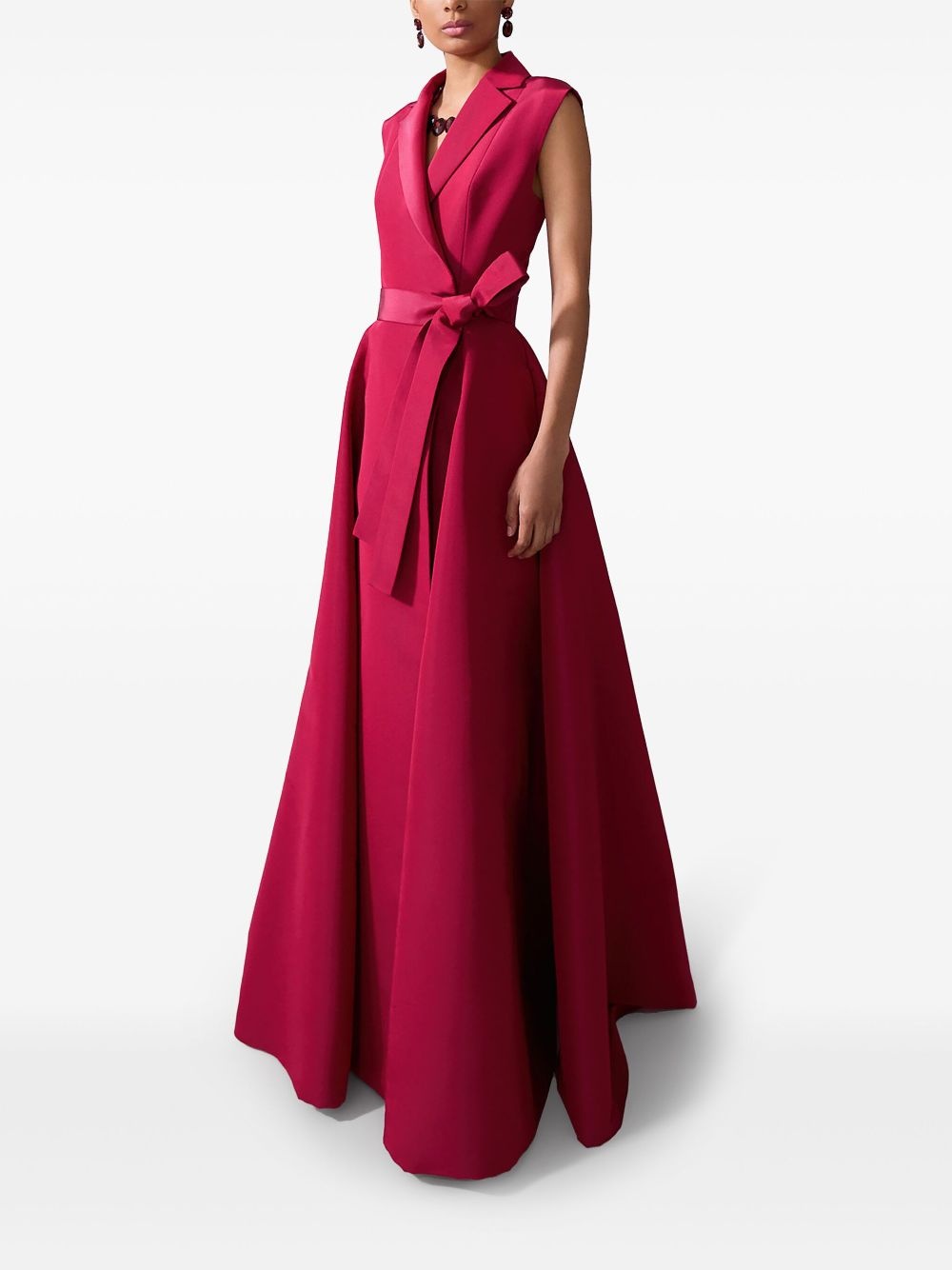 belted trench gown - 4