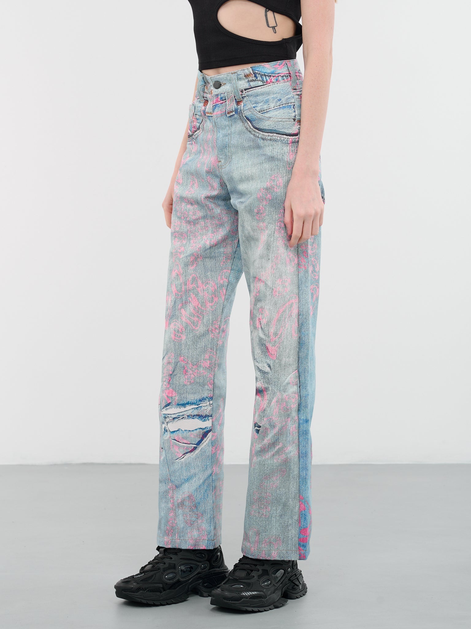Faux Ripped Denim - 2