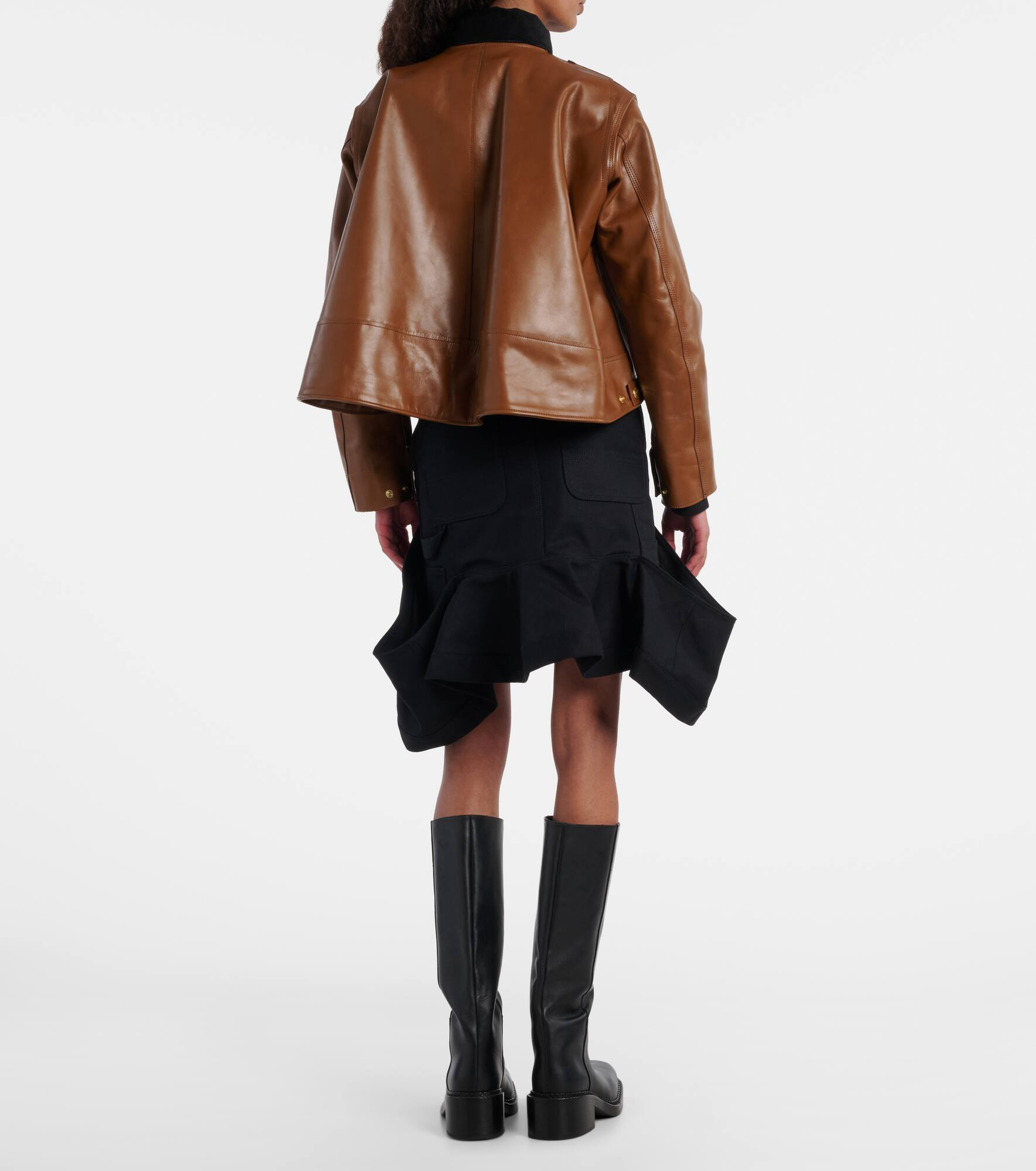 x Carhatt asymmetric leather jacket - 3
