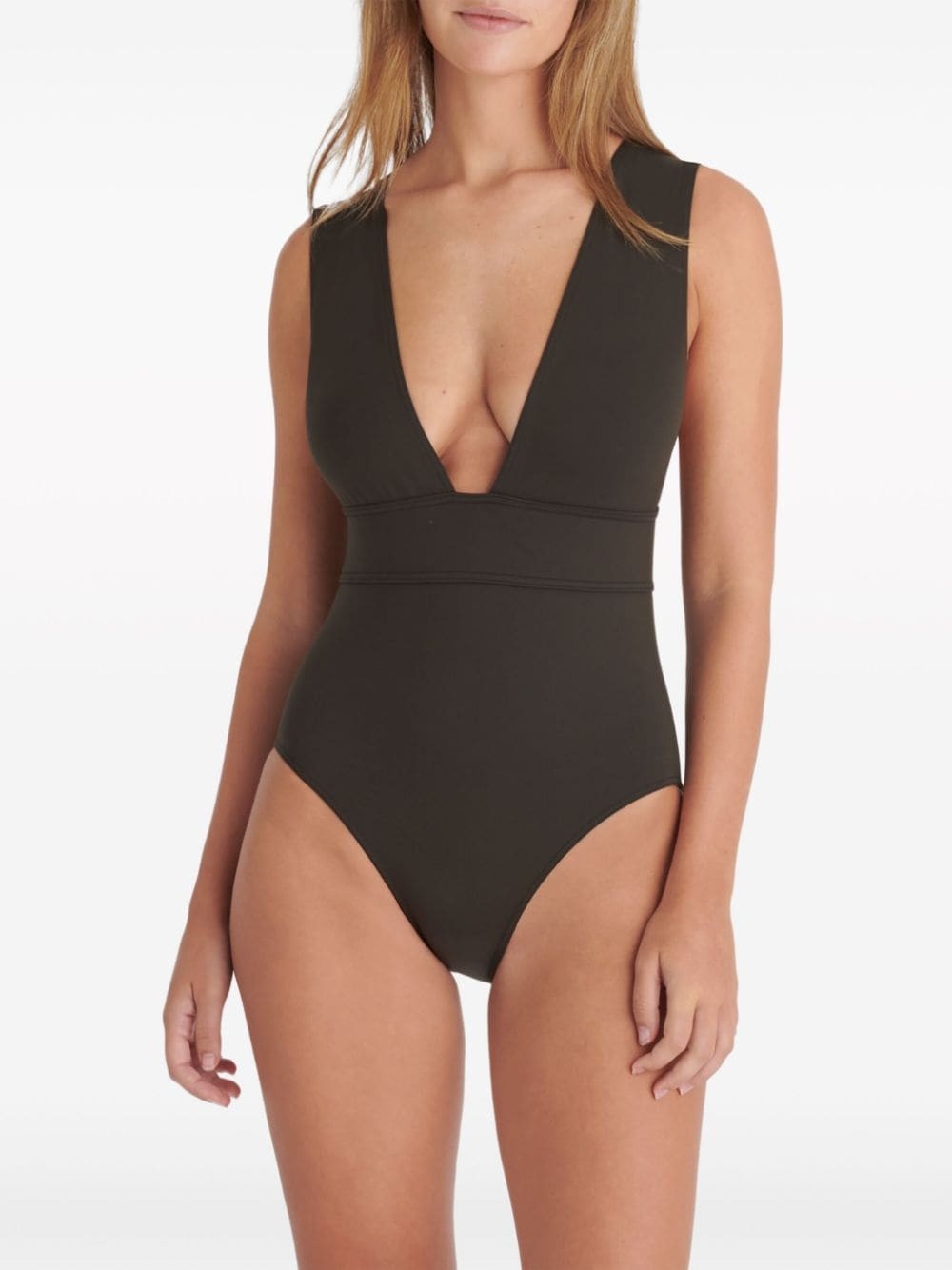 Pigment V-neck swimsuit - 4