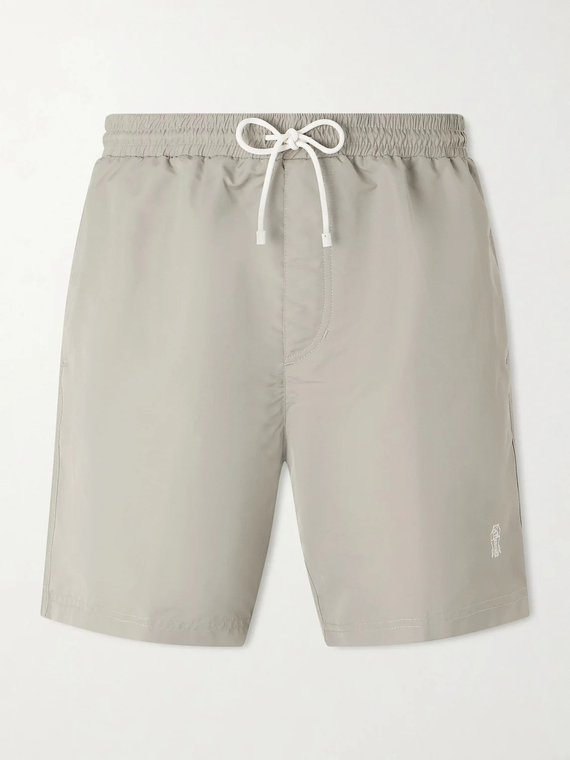 Straight-Leg Mid-Length Logo-Embroidered Swim Shorts - 1