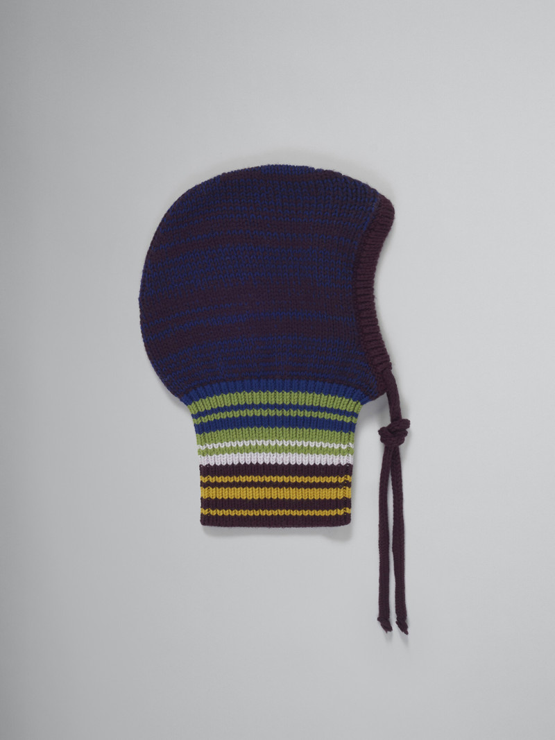 BLUE MOULINÉ BALACLAVA WITH STRIPED NECK 1