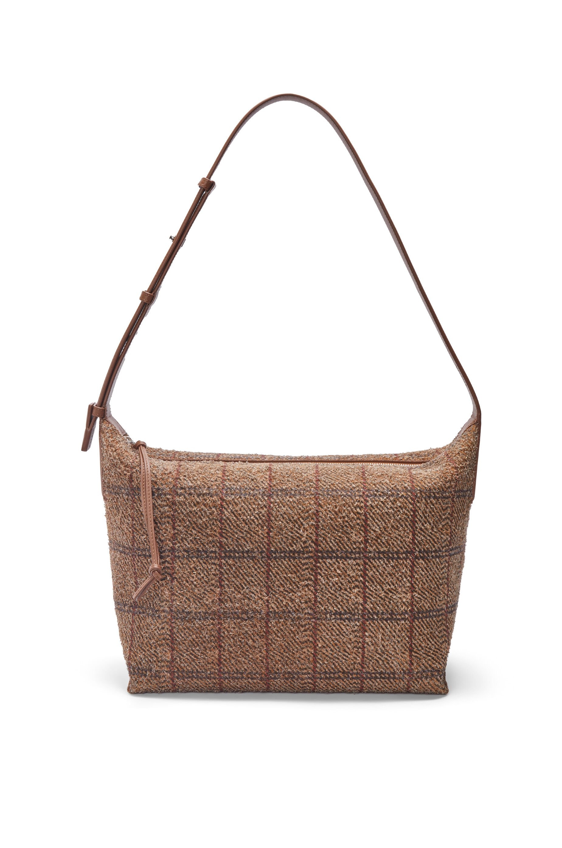 Cubi Crossbody bag in tartan brushed suede - 2