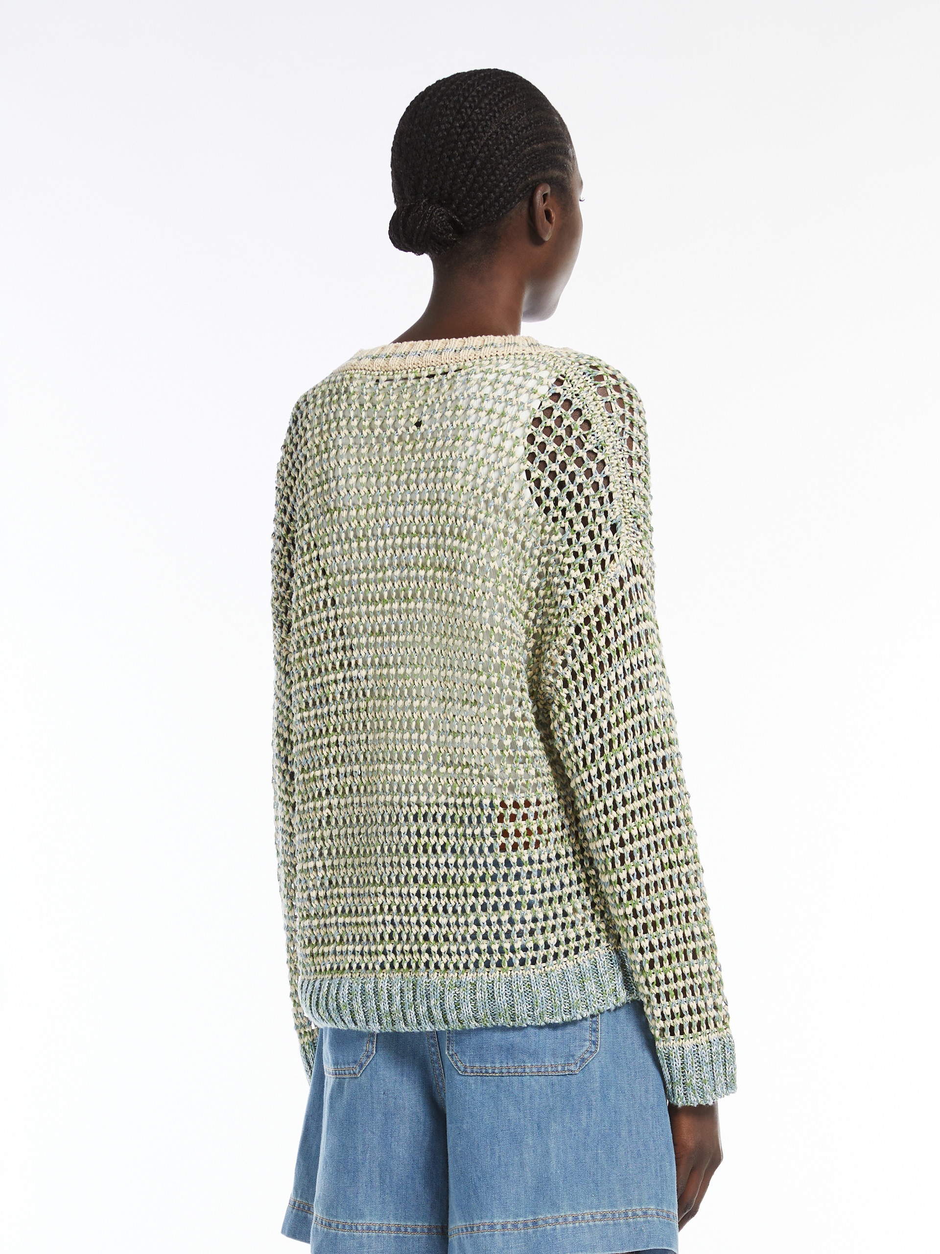 LIUTO3 Linen and cotton mesh jumper - 4