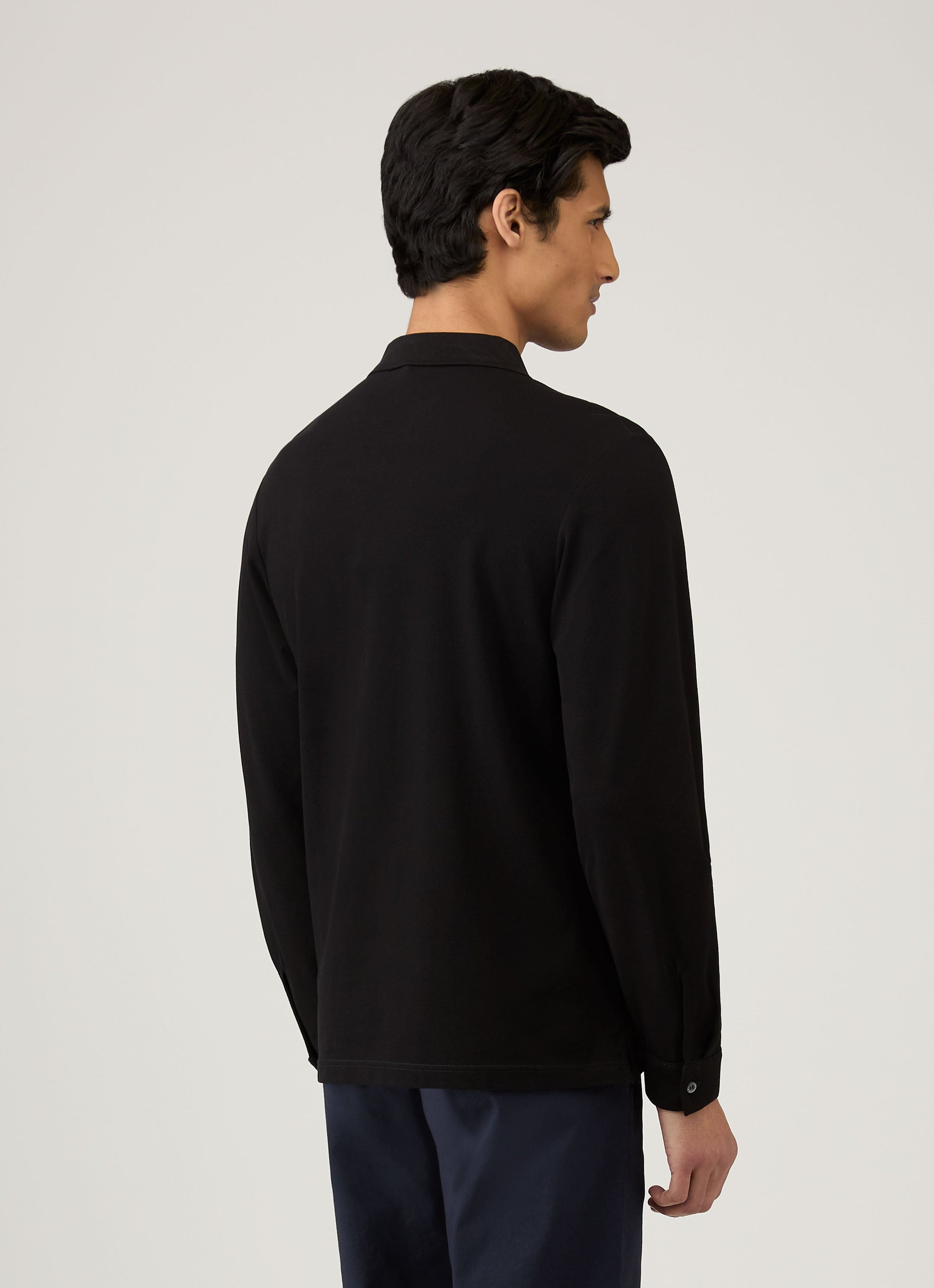 Long Sleeve Piqué Polo Shirt - 5