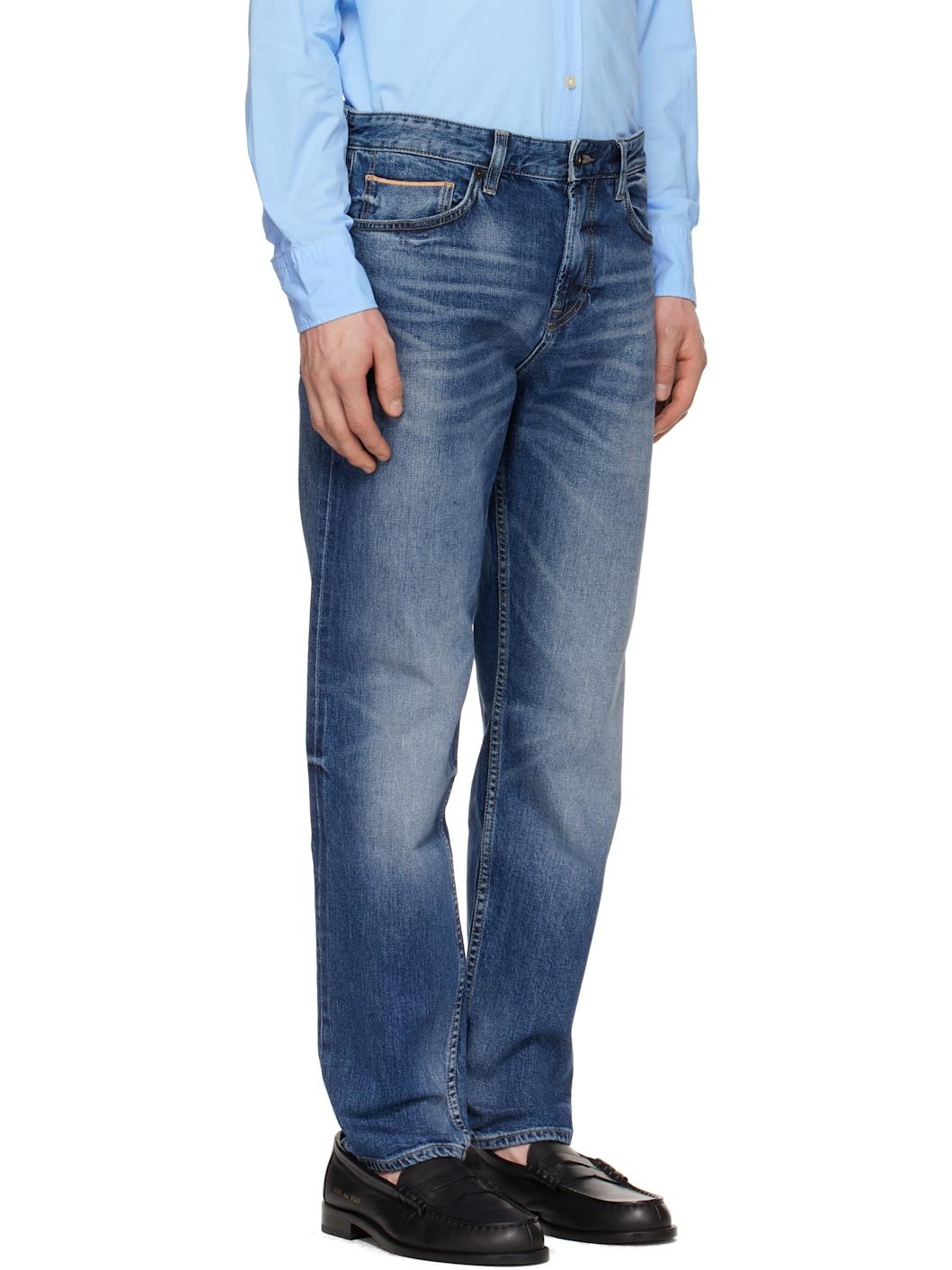 Navy Maine Regular-Fit Selvedge Denim Jeans - 2