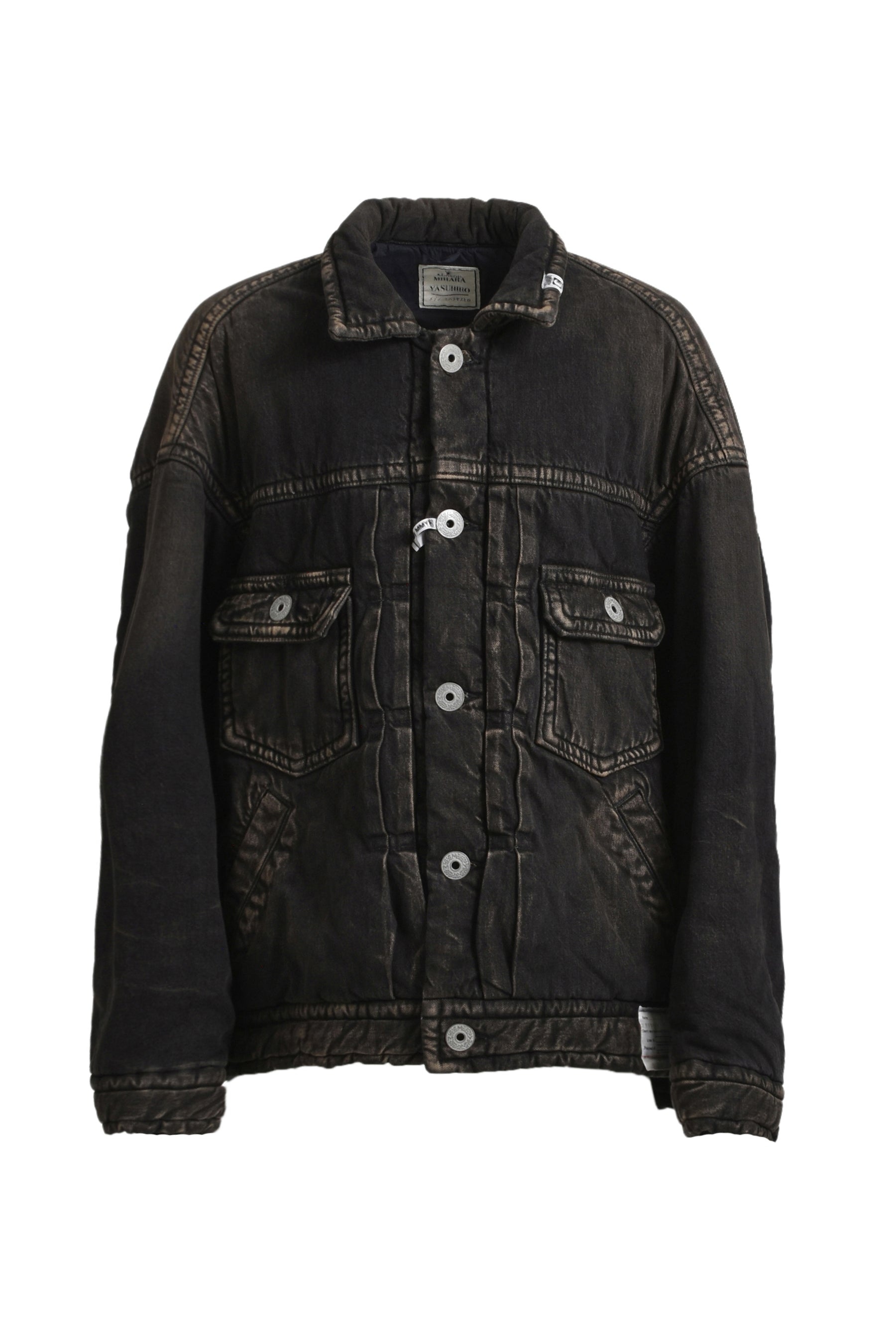 PUFFER DENIM JACKET / BLK - 1