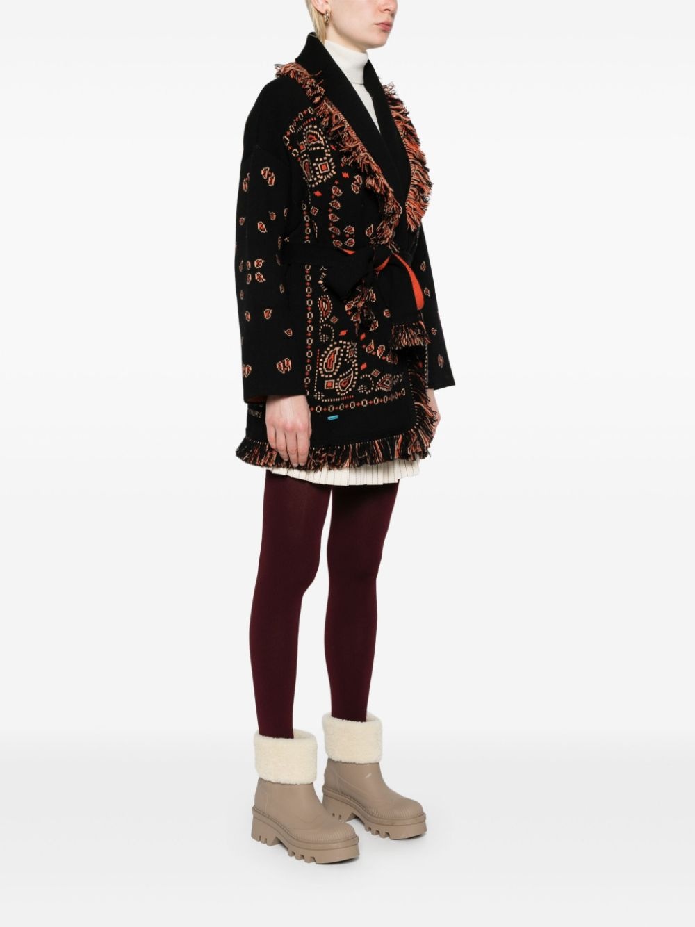 bandana-jacquard cardigan - 3