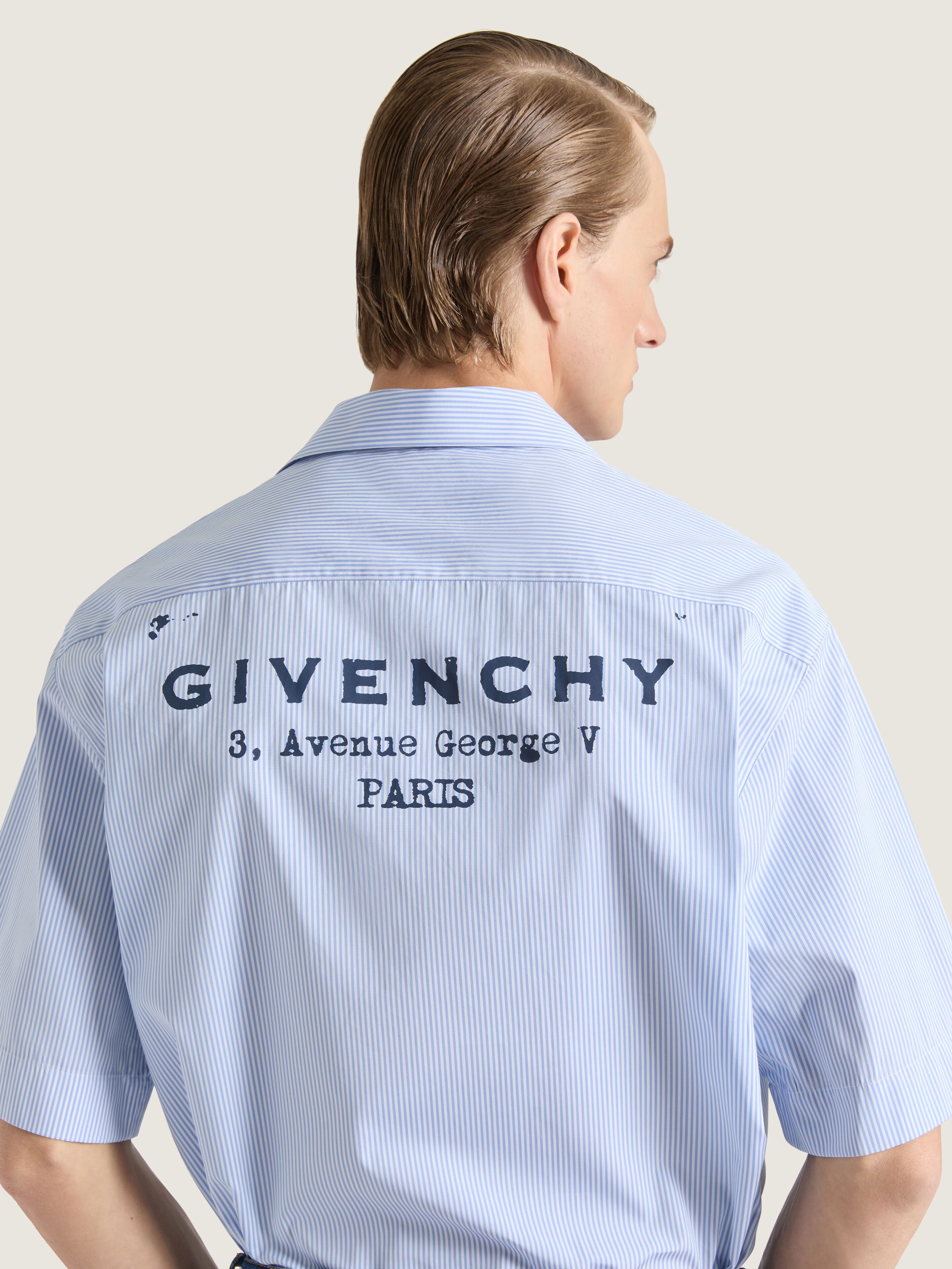 STRIPED SHIRT IN COTTON WITH GIVENCHY STAMP - 3