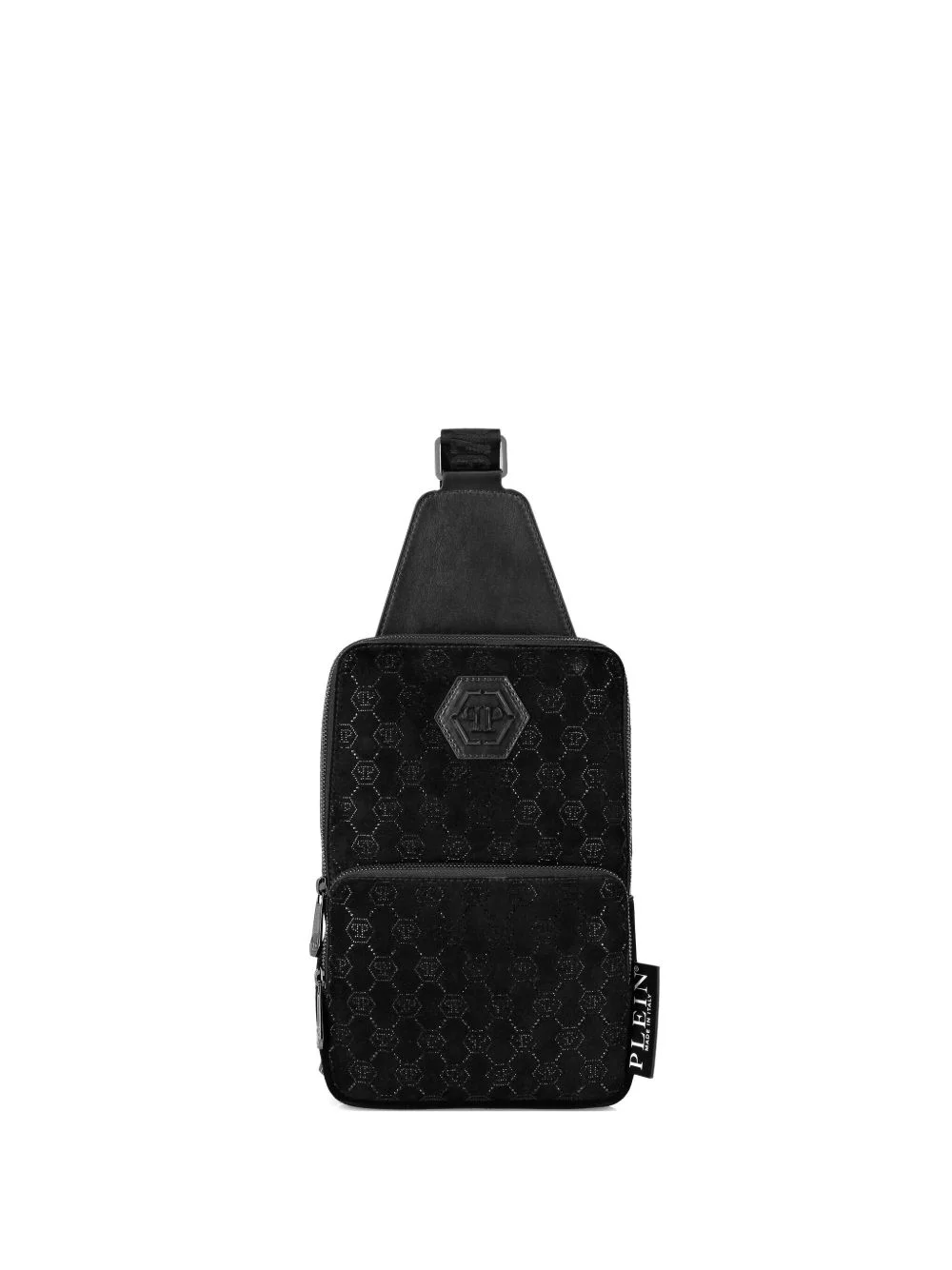 rhinestone-monogram messenger bag - 1