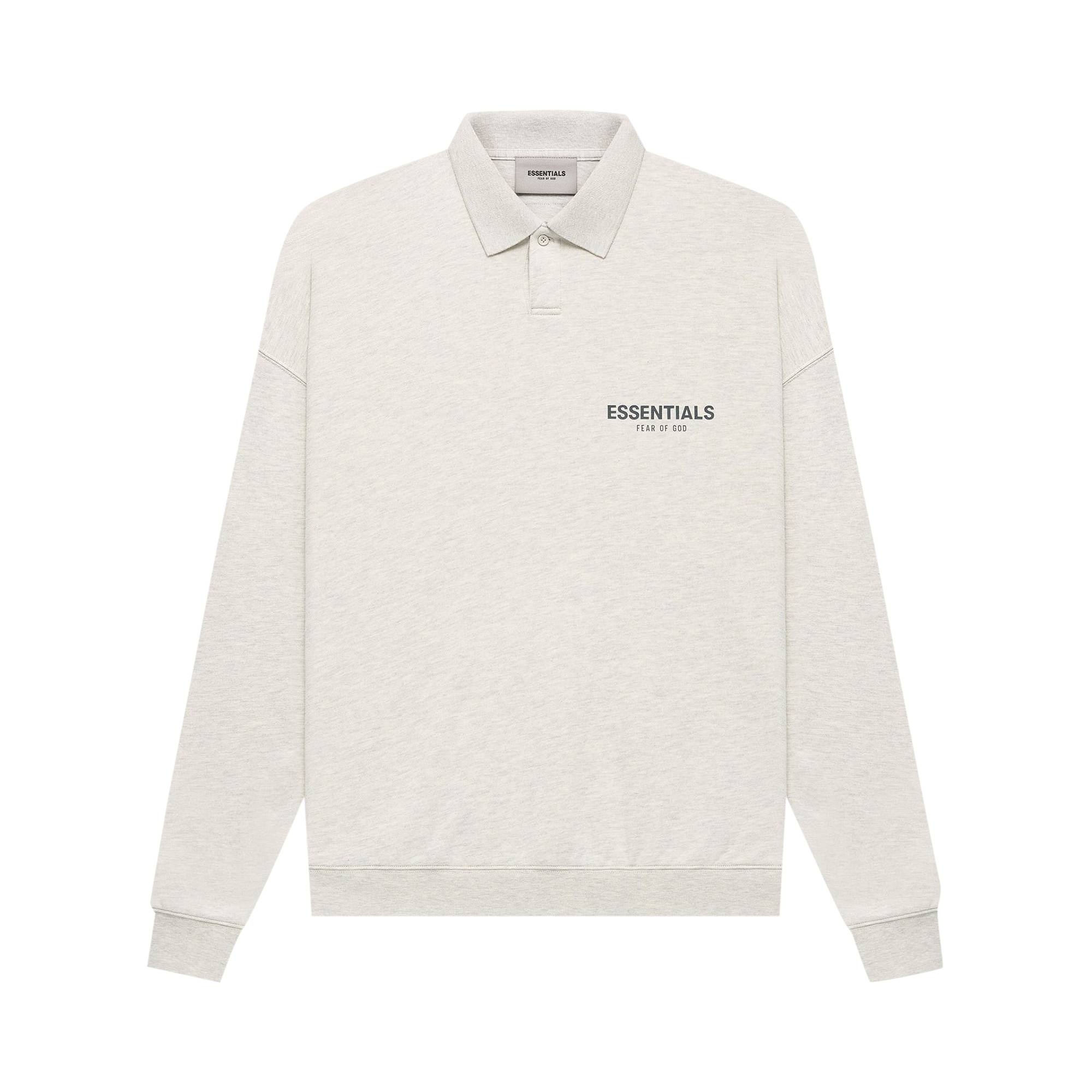 Fear of God Essentials Long-Sleeve Polo 'Light Heather Oatmeal' - 1