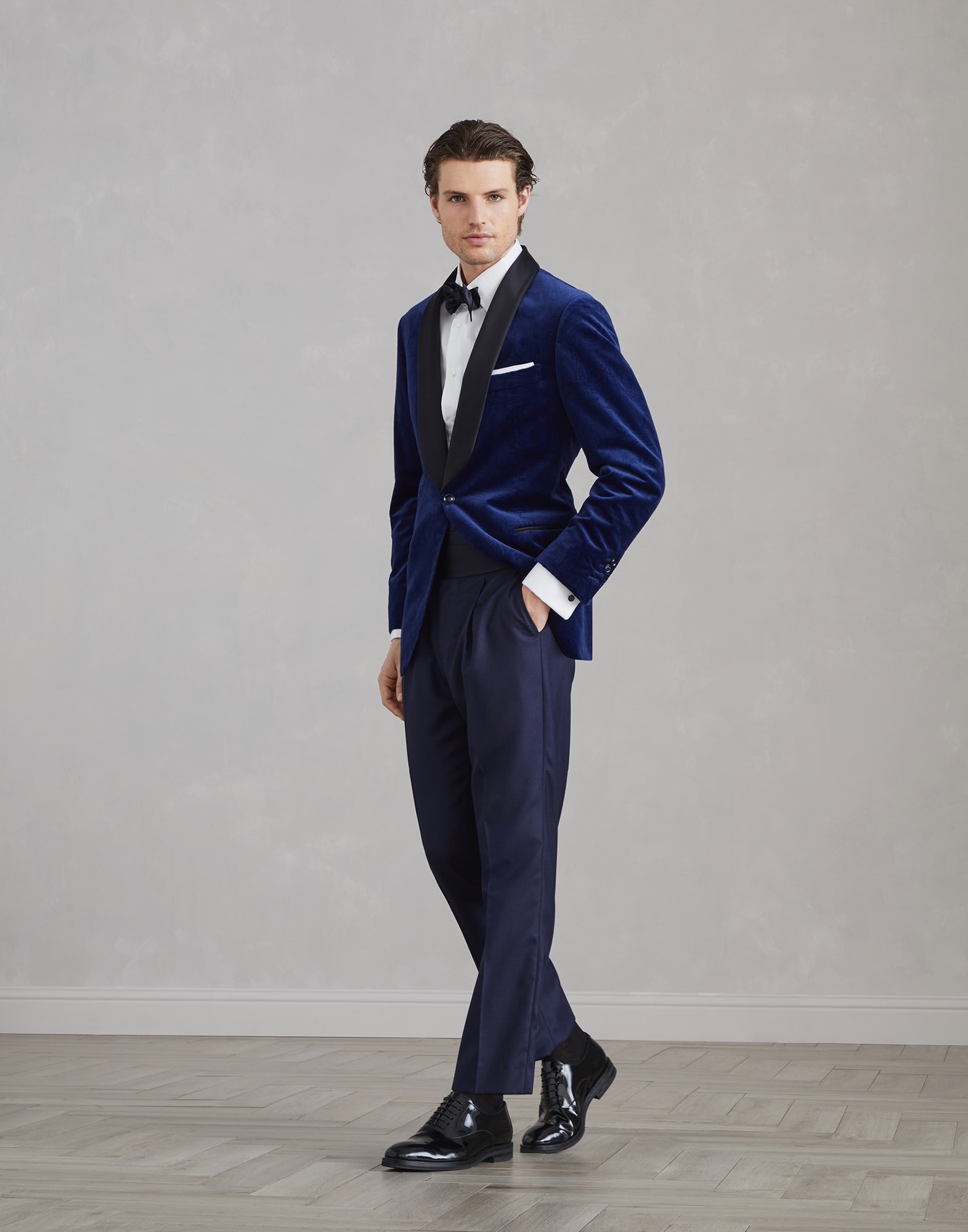 Sea Island cotton twill slim fit tuxedo shirt with spread collar - 5