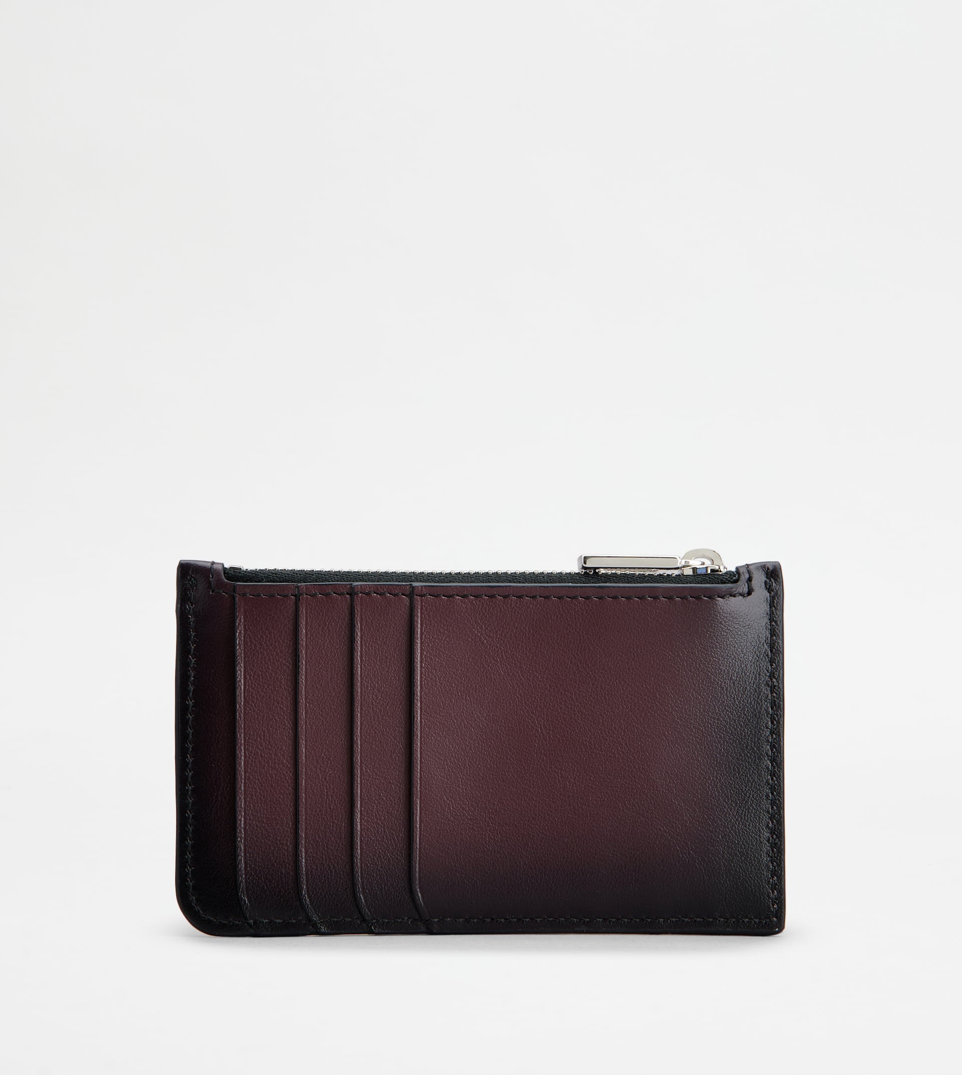 CREDIT CARD HOLDER IN LEATHER - BURGUNDY - 2