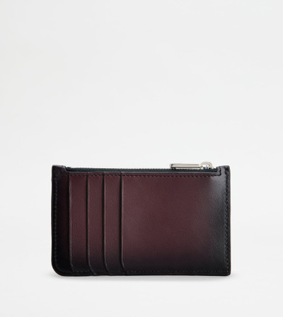 Tod's CREDIT CARD HOLDER IN LEATHER - BURGUNDY outlook
