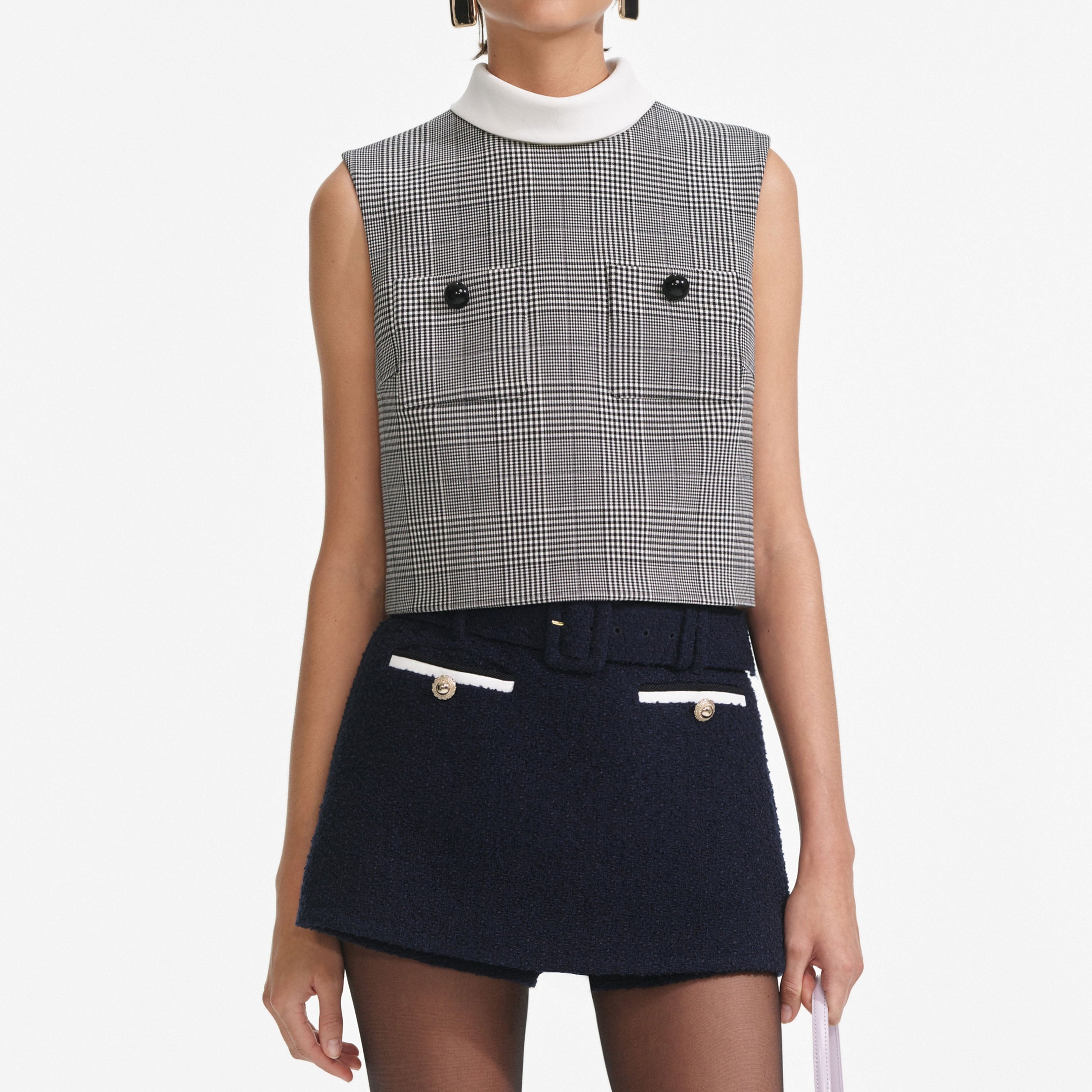 Navy Boucle Skort - 4