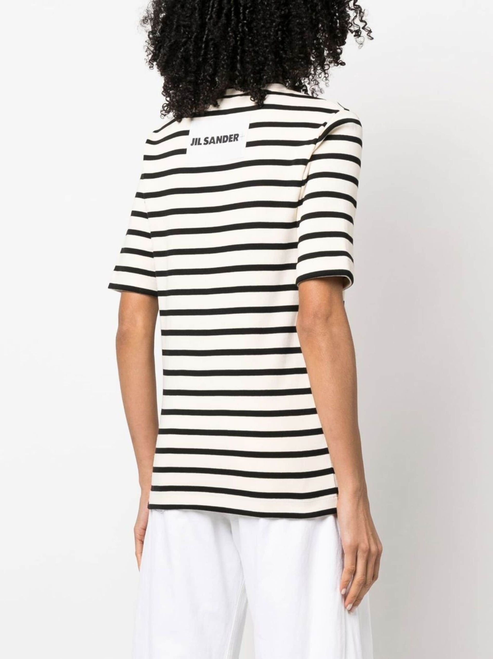 Neutral Striped Knit T-Shirt - 4